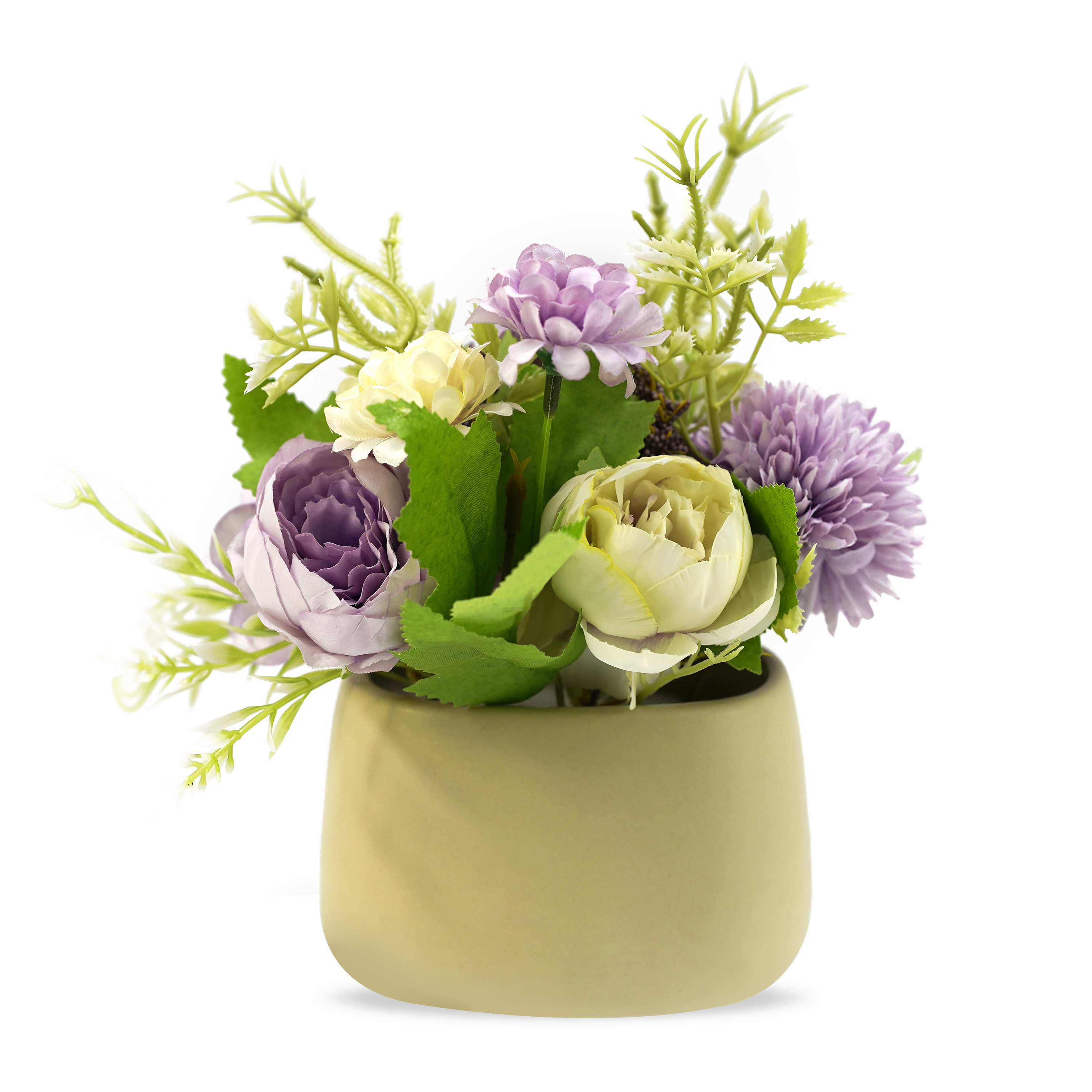 Boquetx Potted Lifelike Assorted Artificial Flower Arrangements Purple Beauty 20x20cm