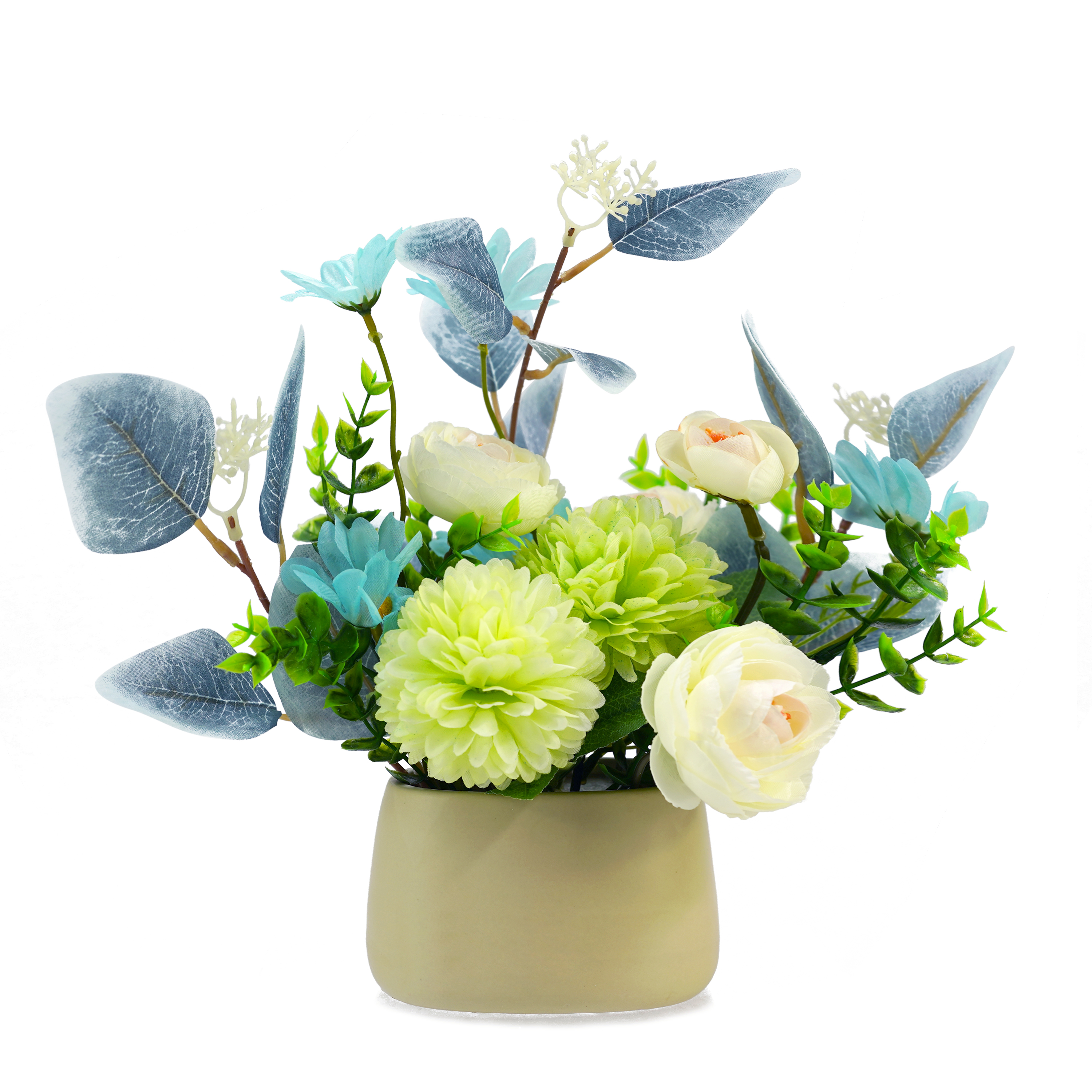 Boquetx Potted Assorted Imitation Artificial Flower Arrangements Spring Theme 30x18cm