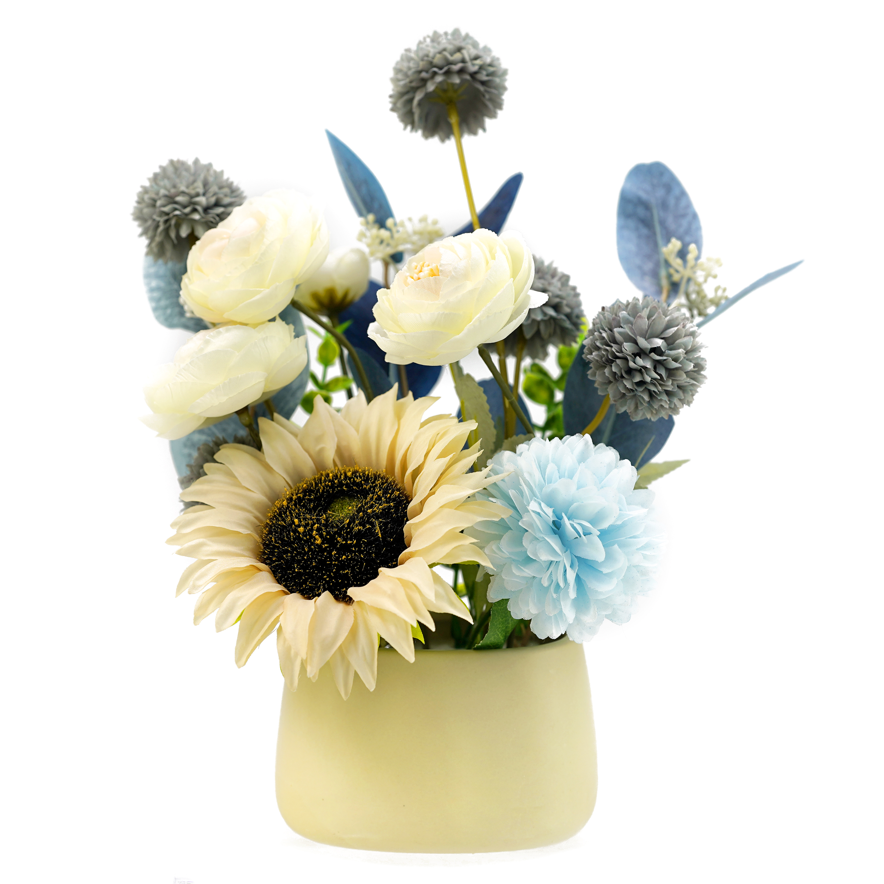 Boquetx Potted Assorted Imitation Artificial Flower Arrangements Prosperity Theme 30x18cm