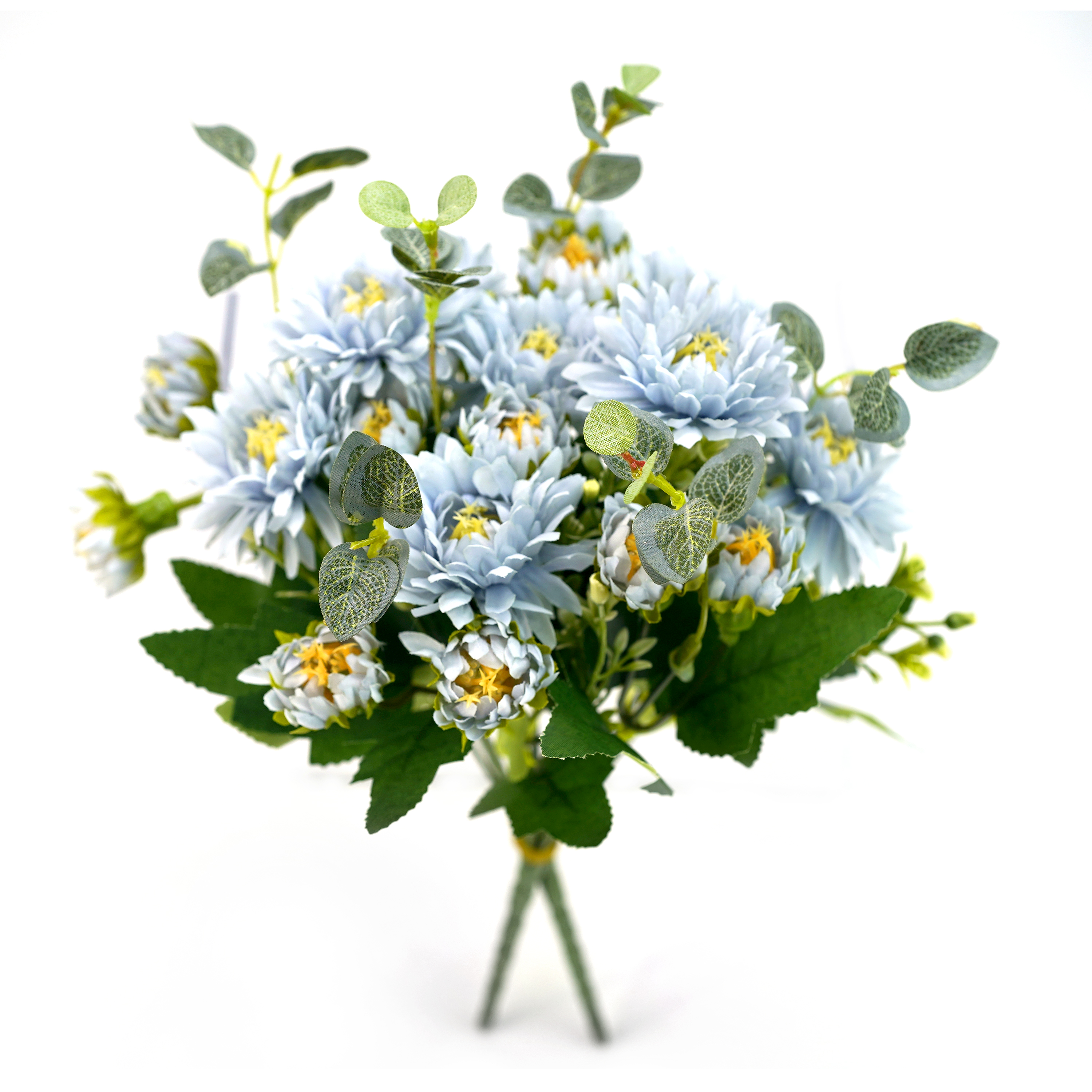 Boquetx 2 Bundles Artificial Flower Arrangements Assorted Blue Chrysanthemum Bouquet 30x25cm