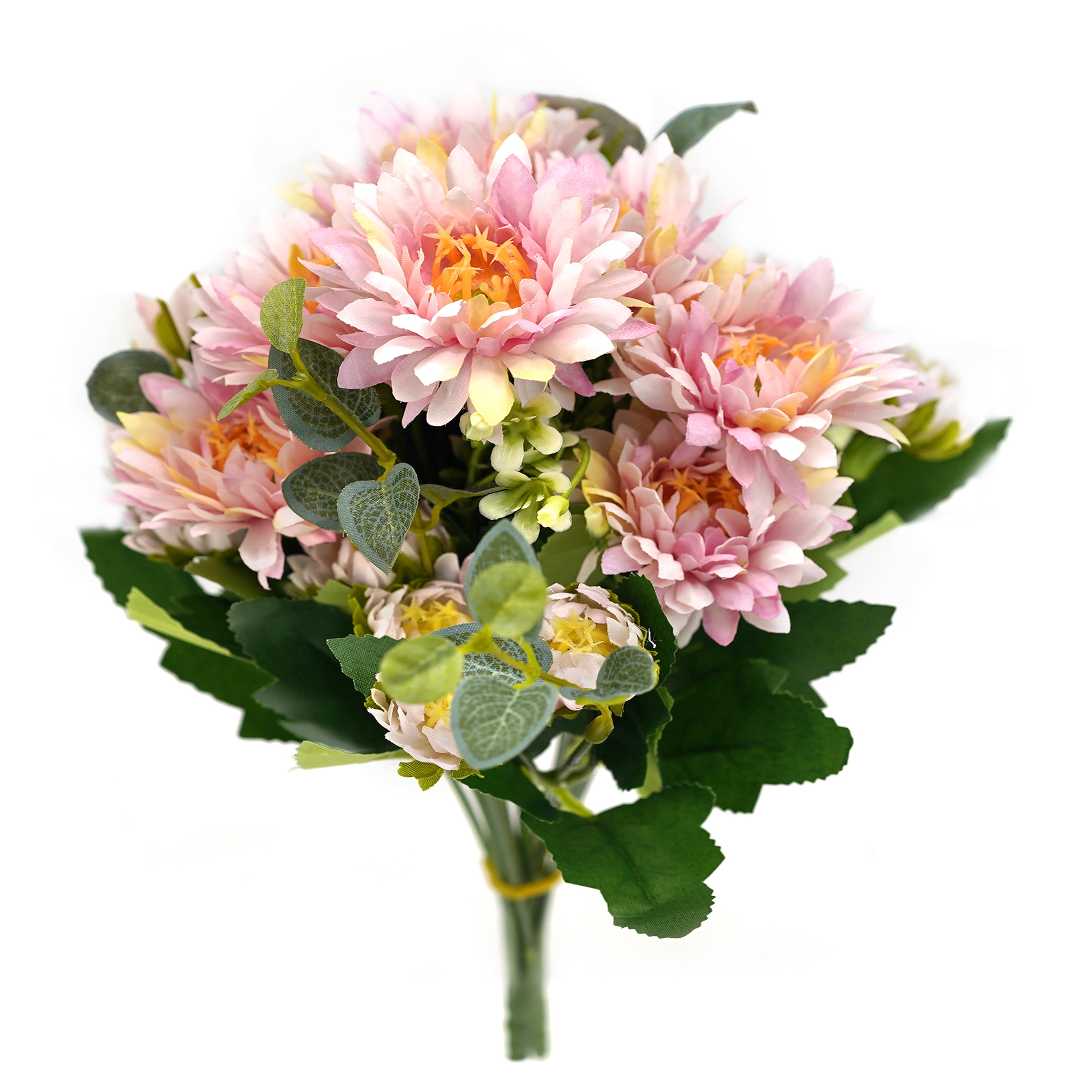 Boquetx 2 Bundles Artificial Flower Arrangements Assorted Pink Chrysanthemum Bouquet 30x25cm