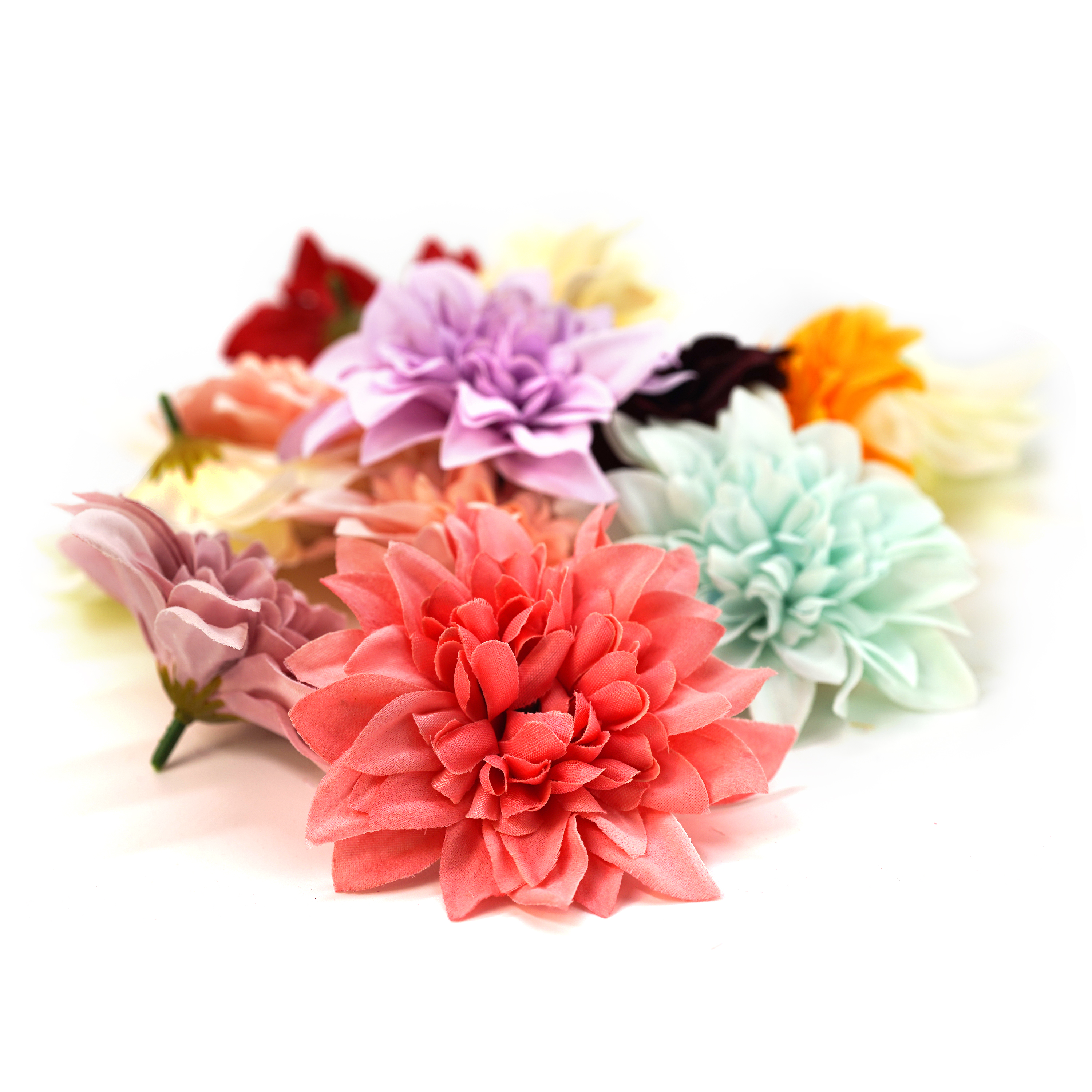 Boquetx Assorted Dozen of Artificial Dahlia Flowers 11cm in Diameter
