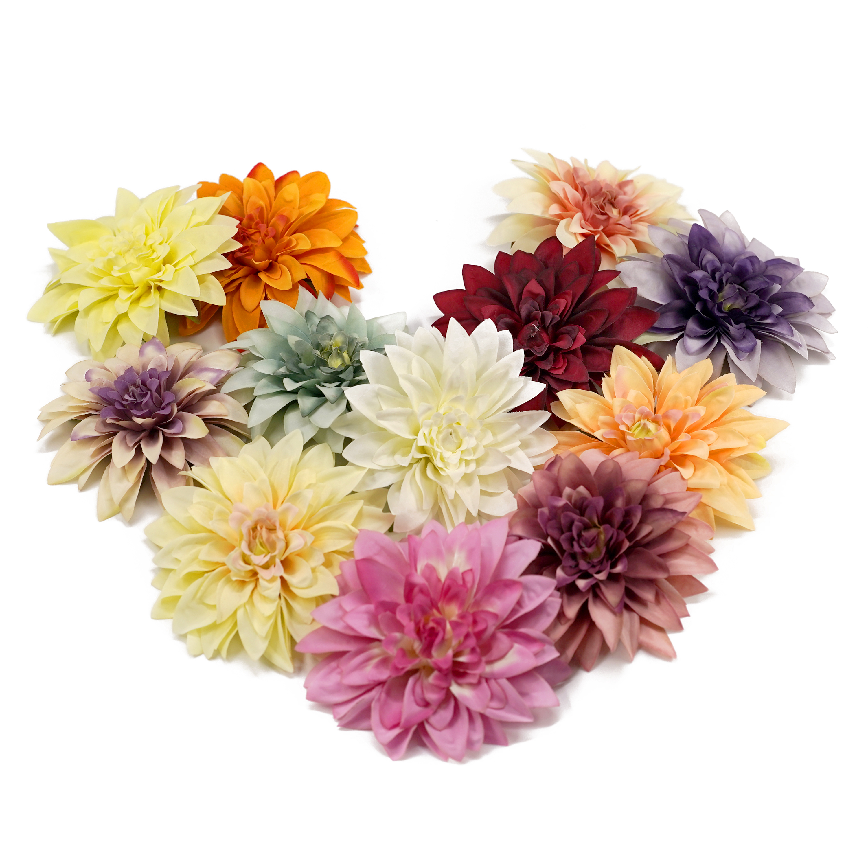 Boquetx gradient color Assorted 20 Pieces Artificial Dahlia Flowers 13cm