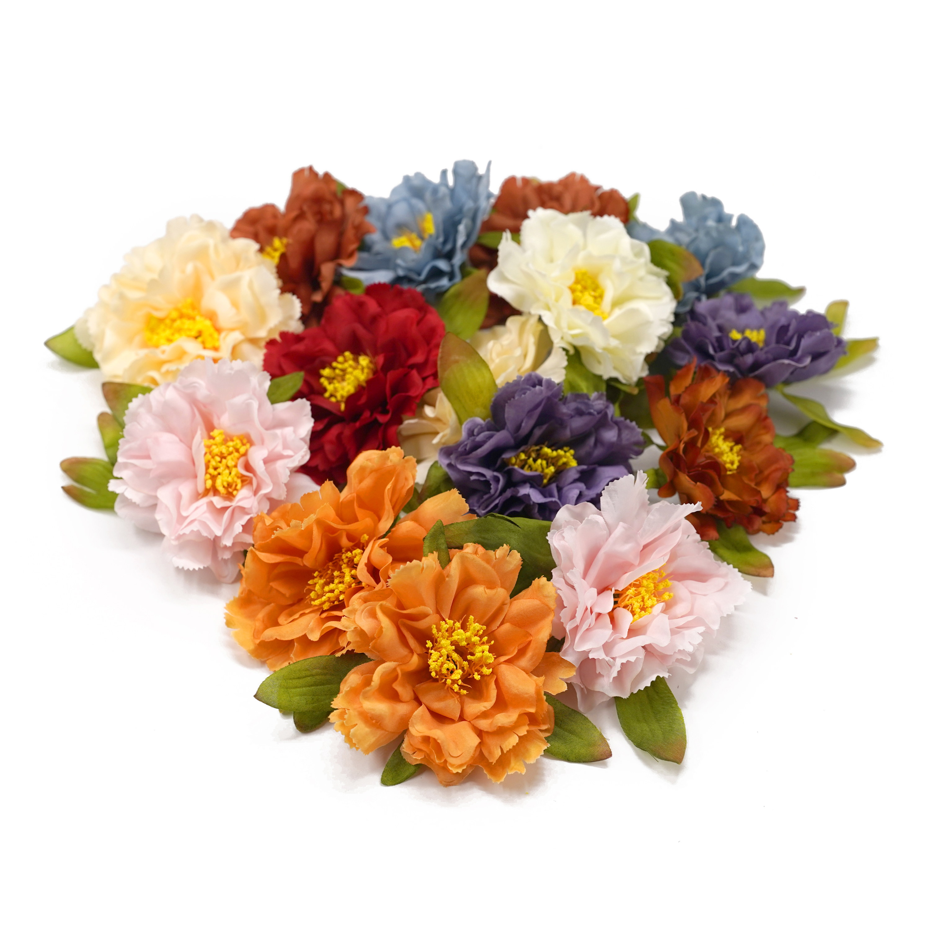 Boquetx Assorted Color 20 Pieces Artificial Peony Flower 10cm in Diameter