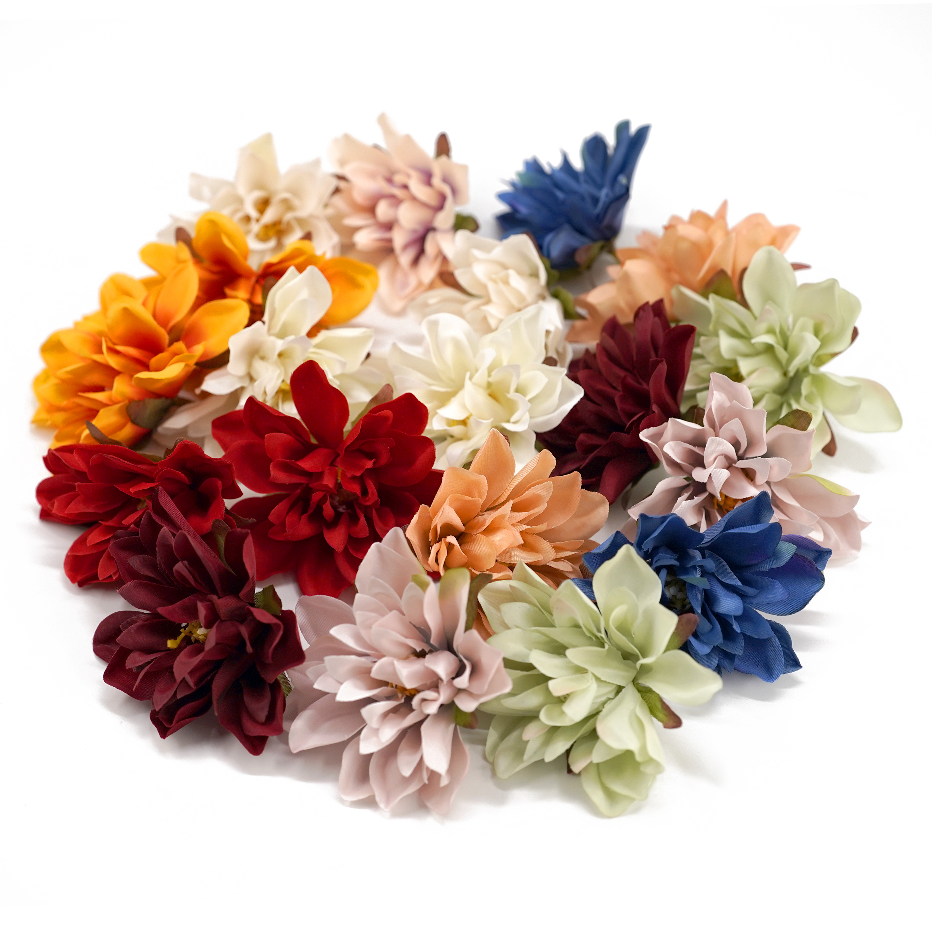 Boquetx Artificial Flowers Assorted 20 Pieces Slim Petal Dahlia 8cm