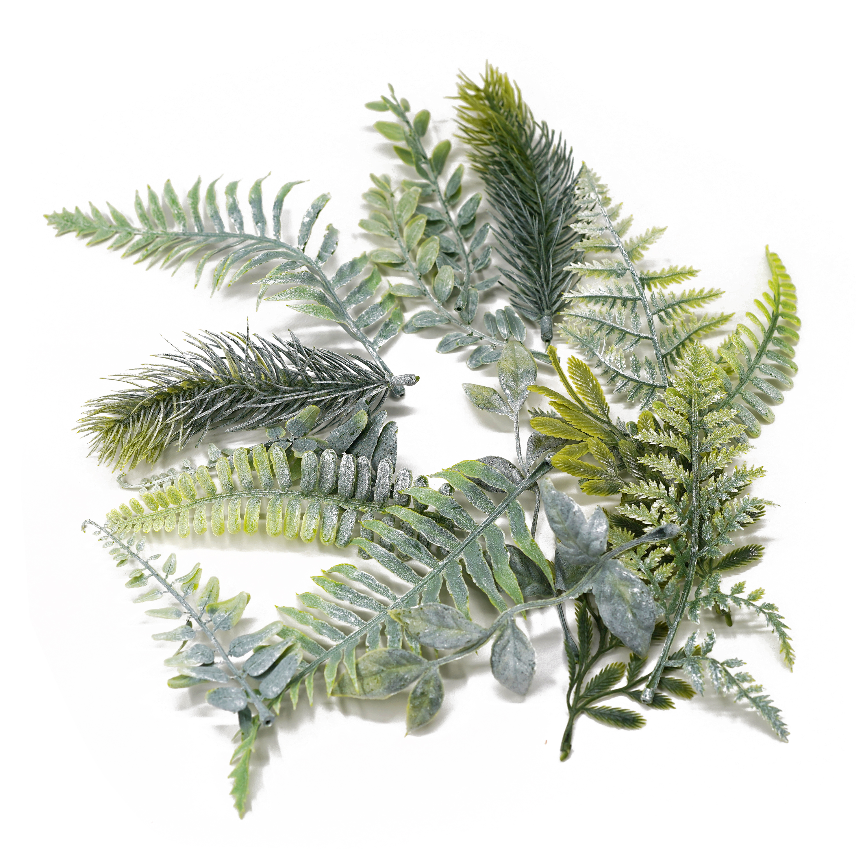 Boquetx Artificial Plant Leaves Assorted 16 Pieces Gradient Color