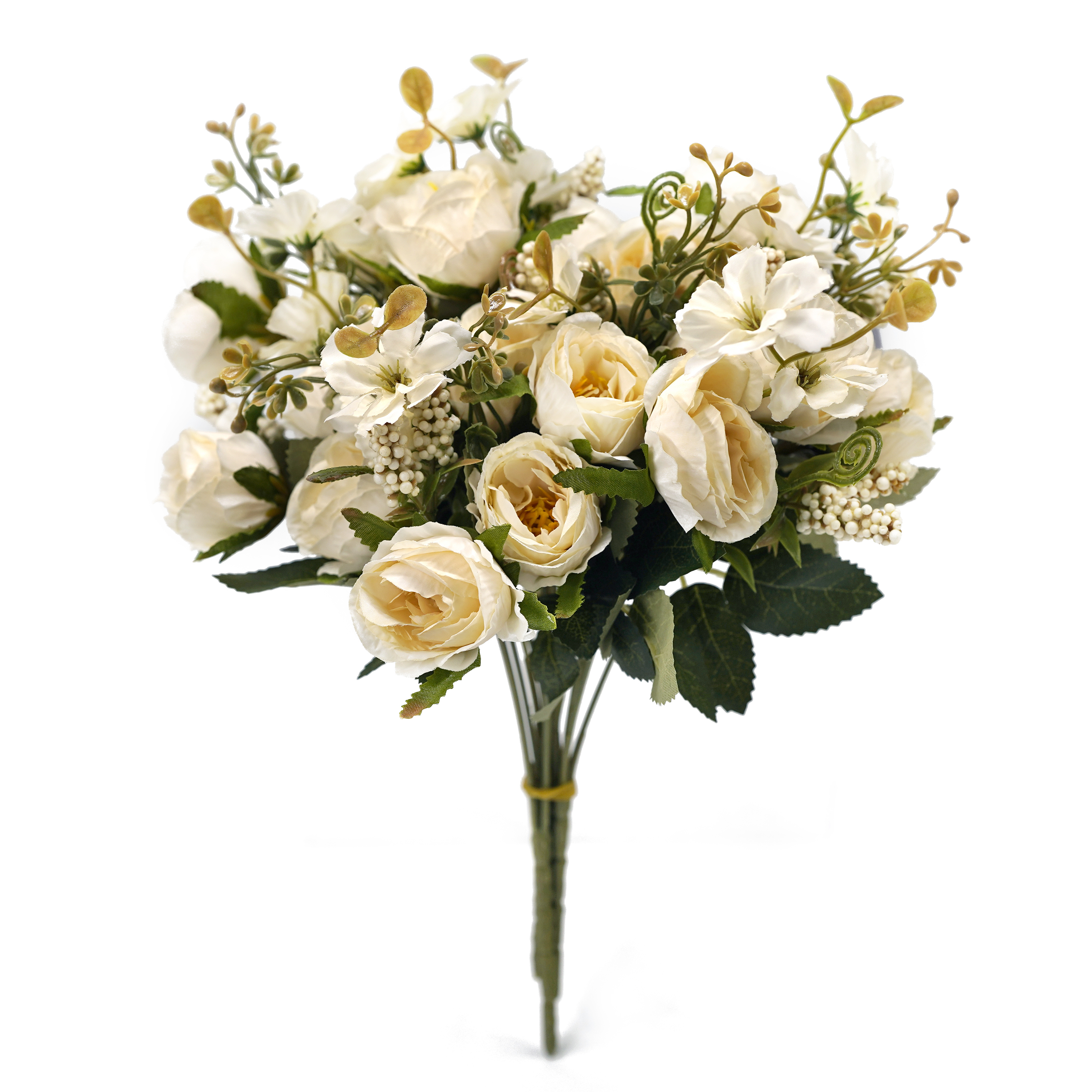 Boquetx Well-matched Artificial Flowers White Peony Bouquet 3 Branches