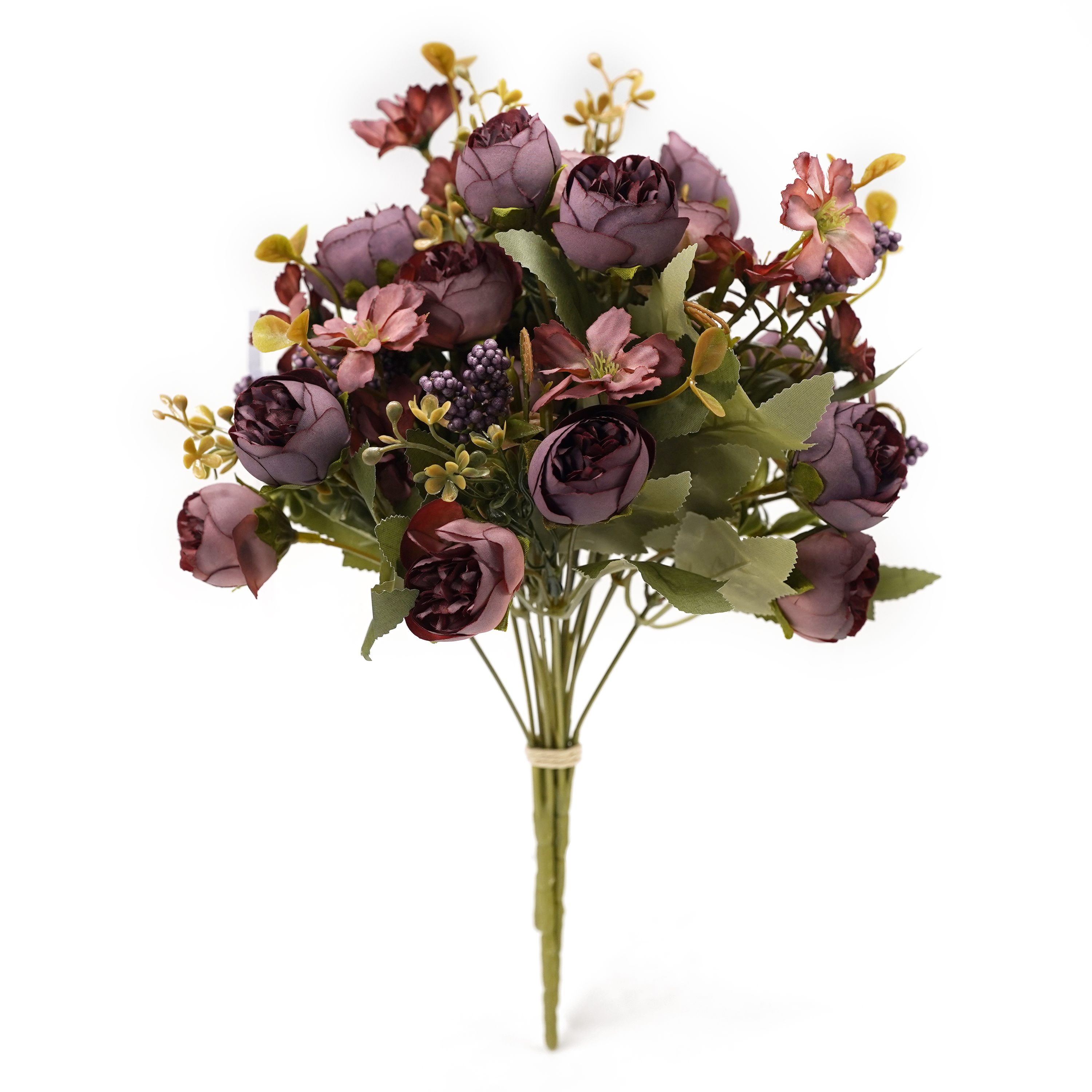Boquetx Well-matched Artificial Flowers Violet Peony Bouquet 3 Branches