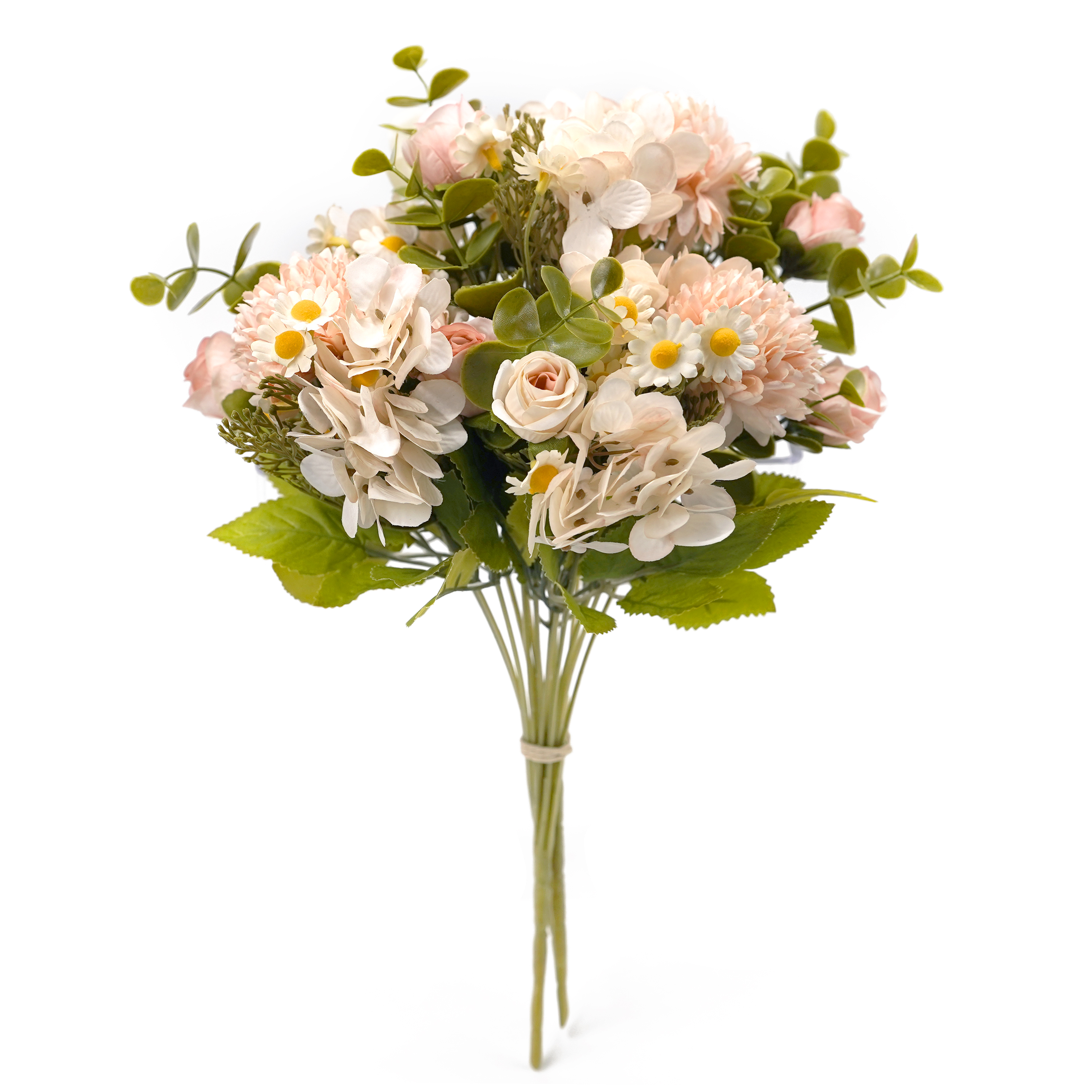 Boquetx Pink Flower Arrangement Well-matched Assorted Artificial Flowers 3 Branches