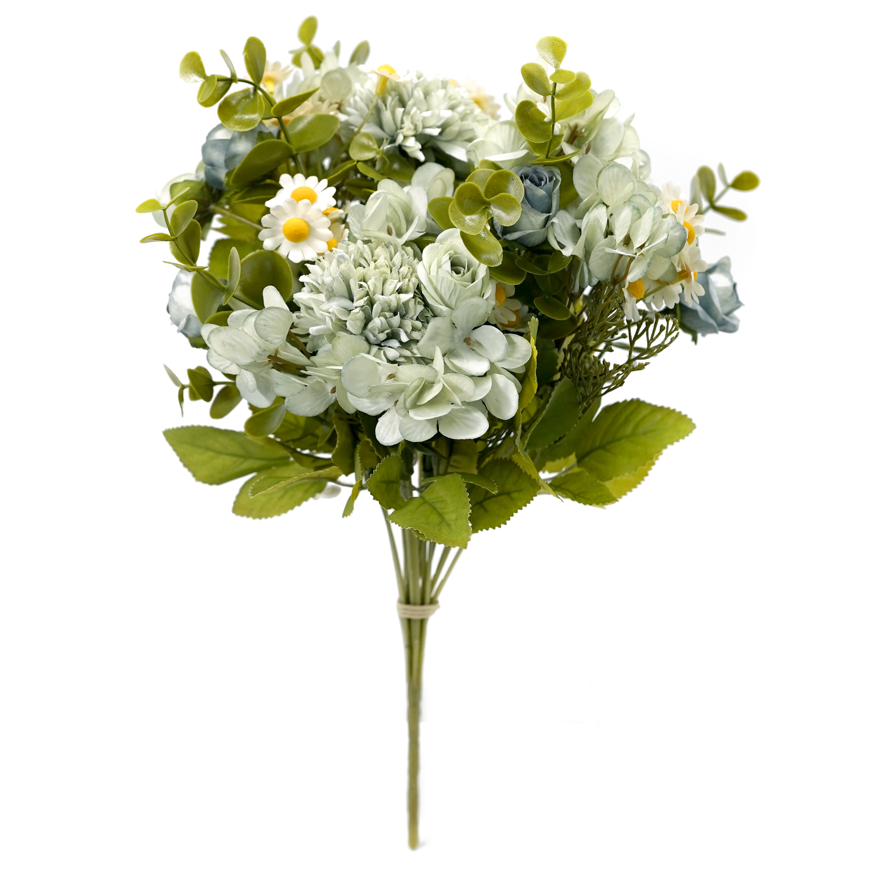 Boquetx Blue Flower Arrangement Well-matched Assorted Artificial Flowers 3 Branches
