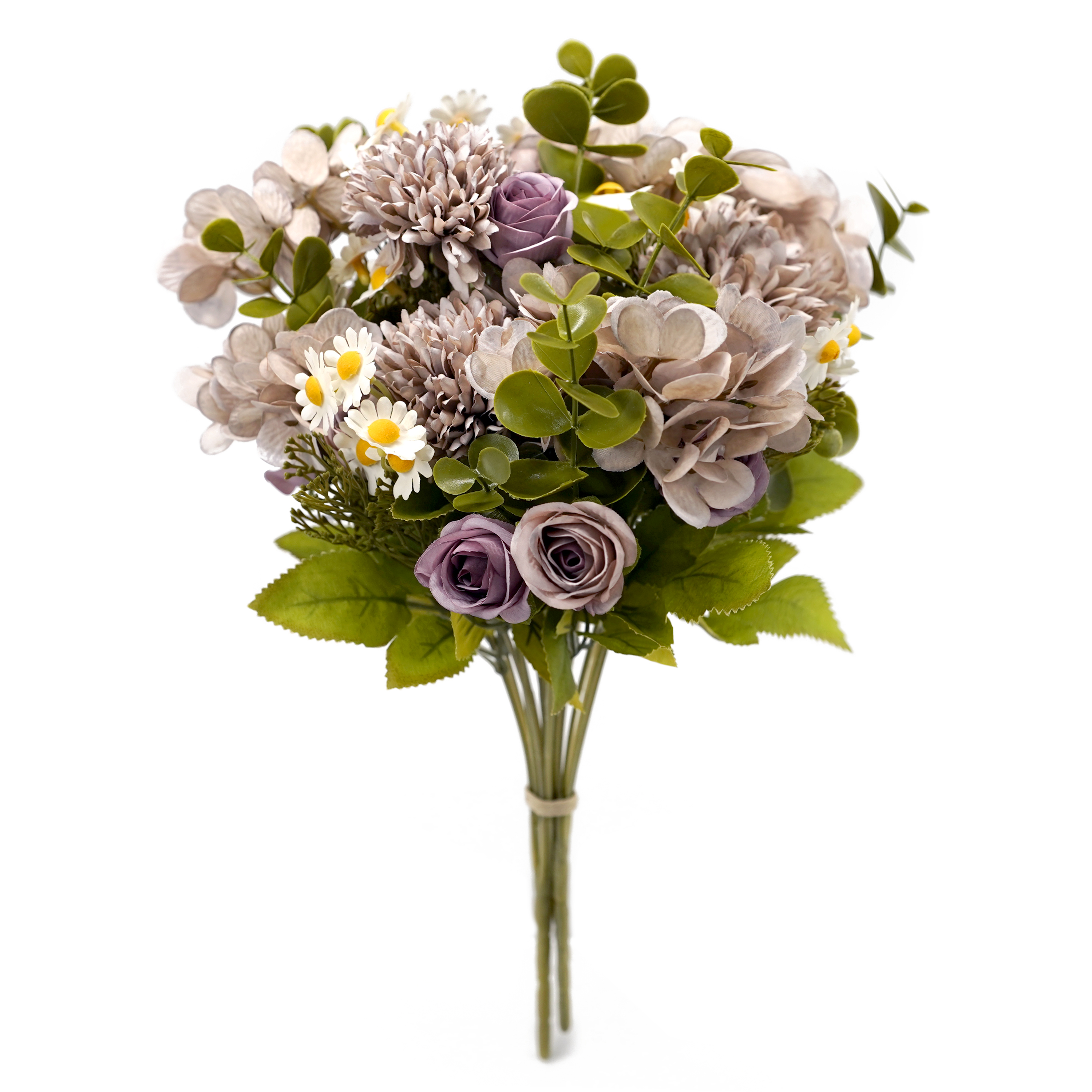 Boquetx Purple Flower Arrangement Well-matched Assorted Artificial Flowers 3 Branches