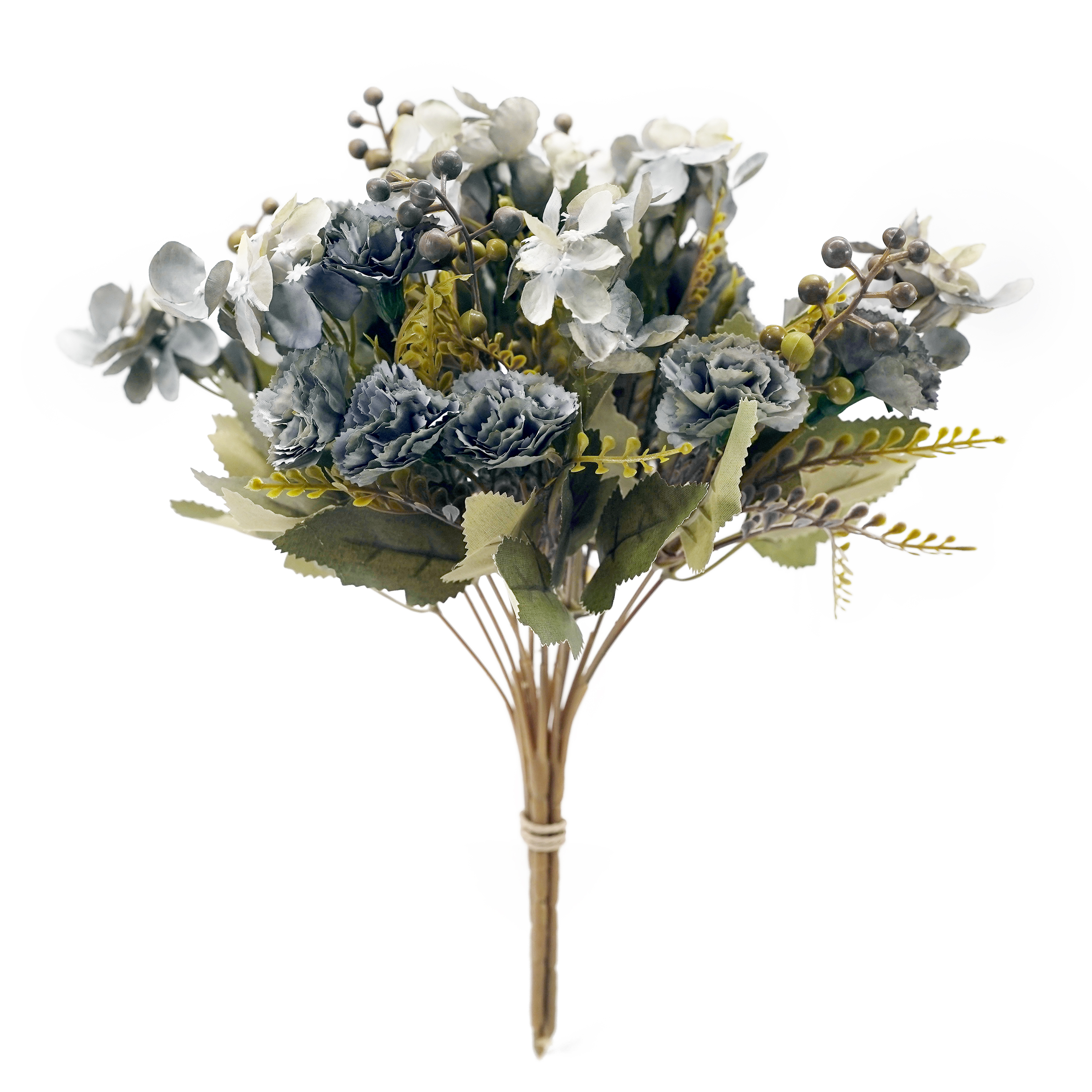 Boquetx Assorted Artificial Flowers Well-matched Dim Blue Mini Carnation 3 Branches