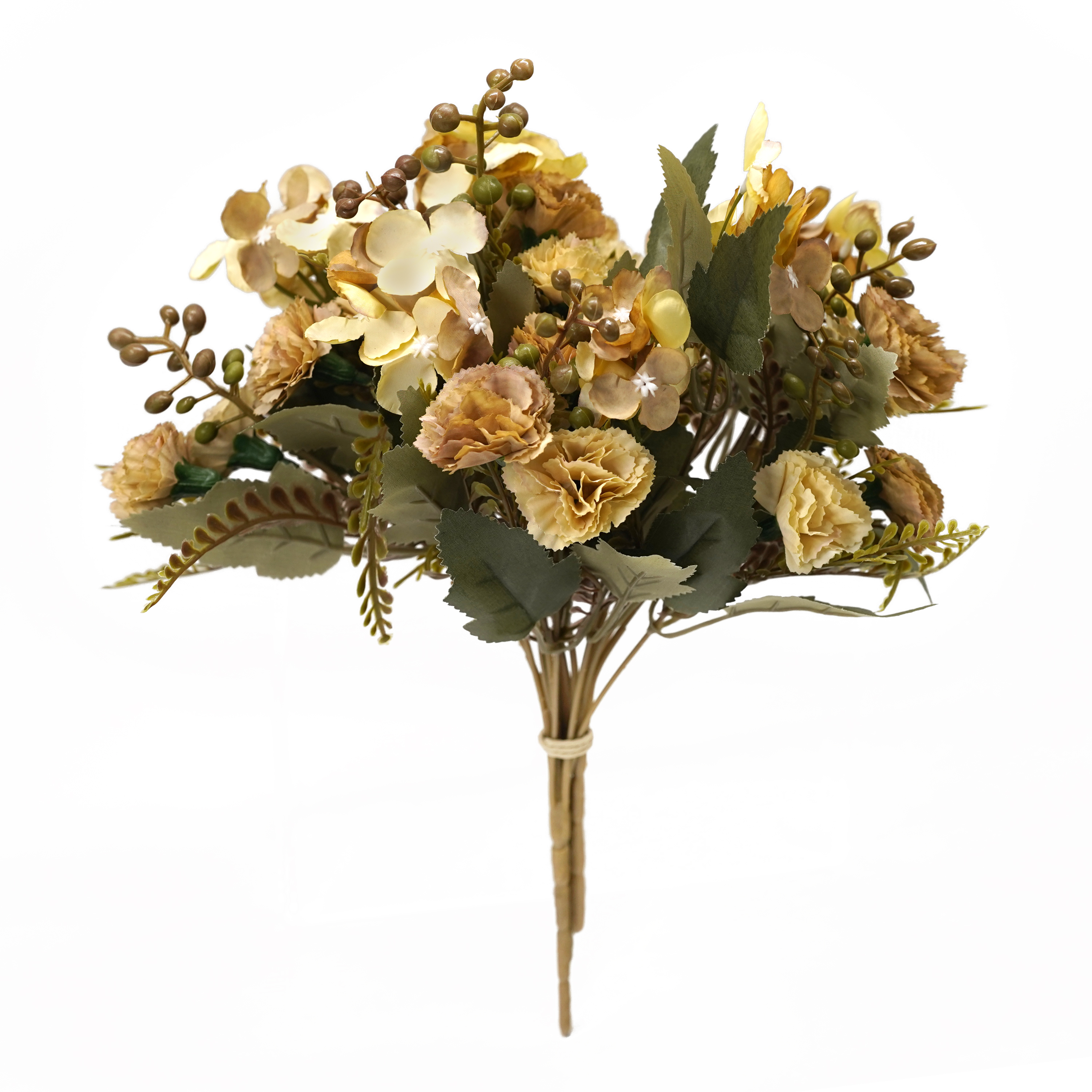 Boquetx Assorted Artificial Flowers Well-matched Dim Yellow Mini Carnation 3 Branches