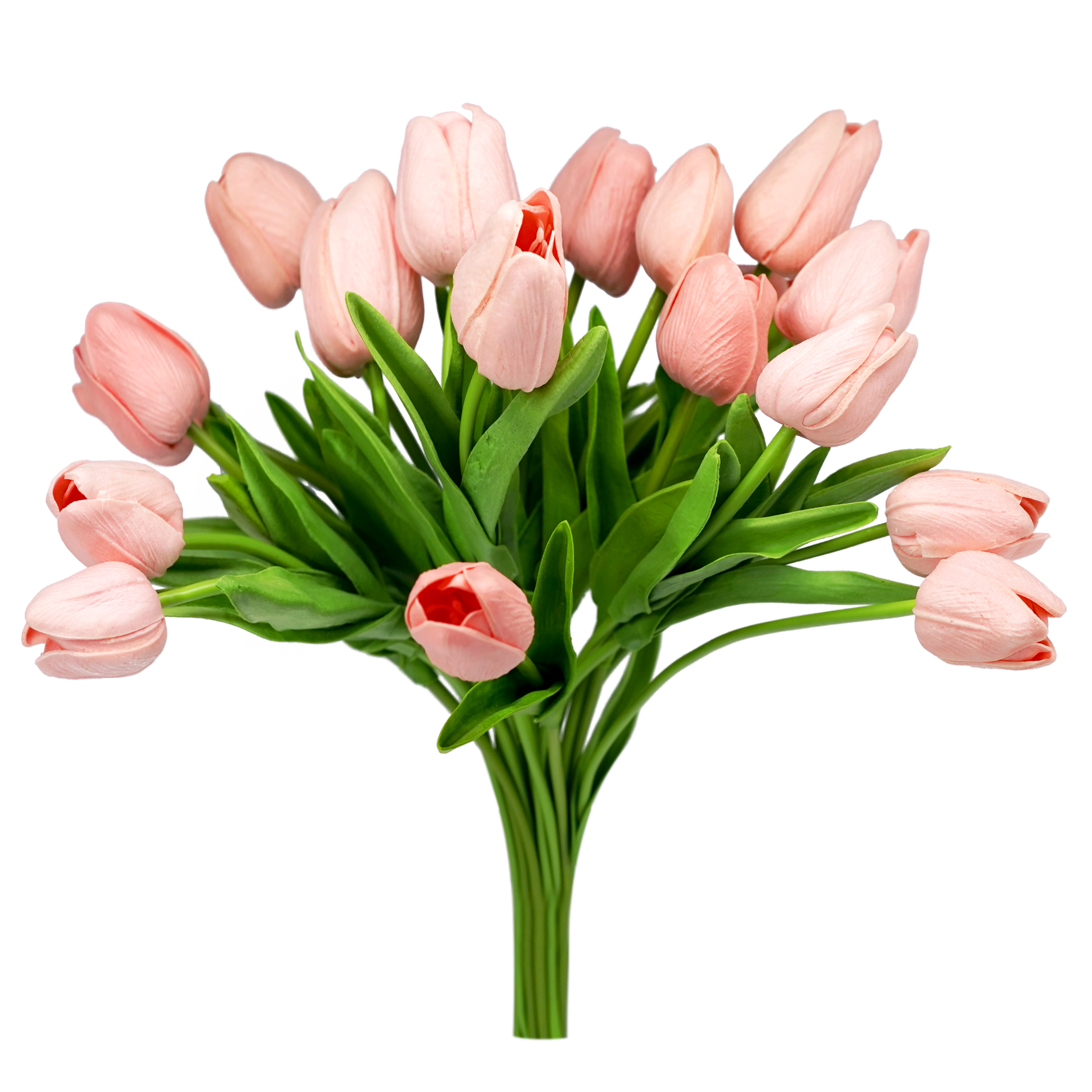 Boquetx Artificial Flowers Vivid Pink Imitation Tulip Buds 20 pieces