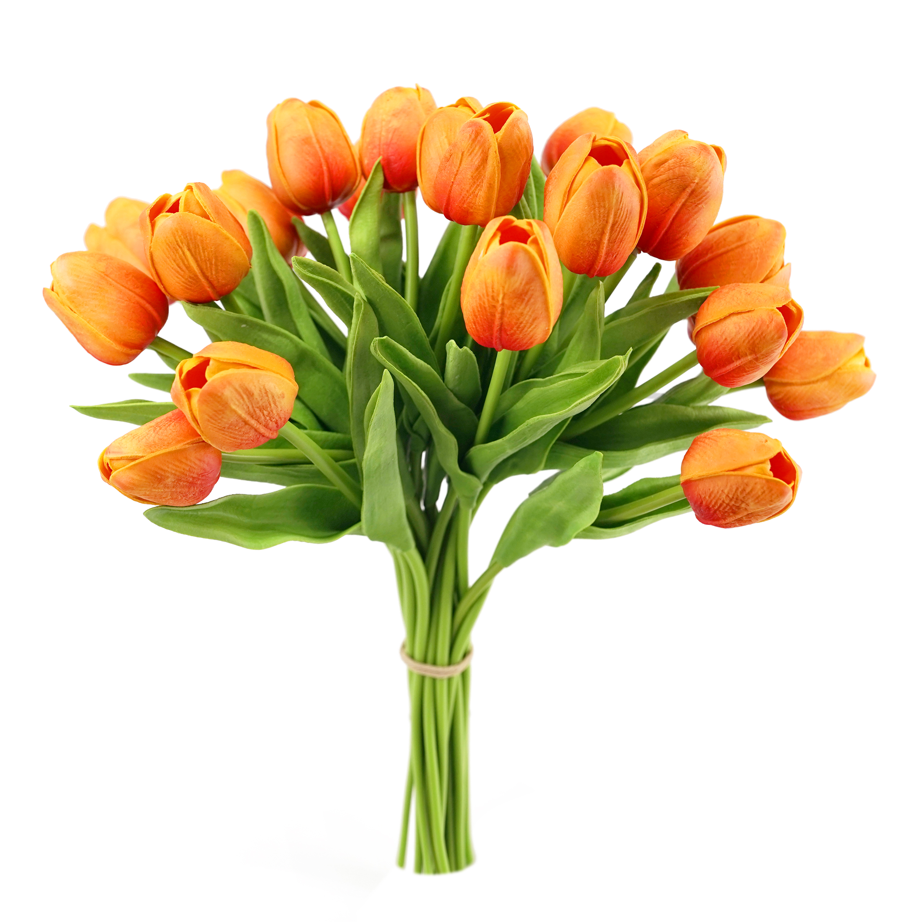 Boquetx Artificial Flowers Vivid Orange Imitation Tulip Buds 20 pieces