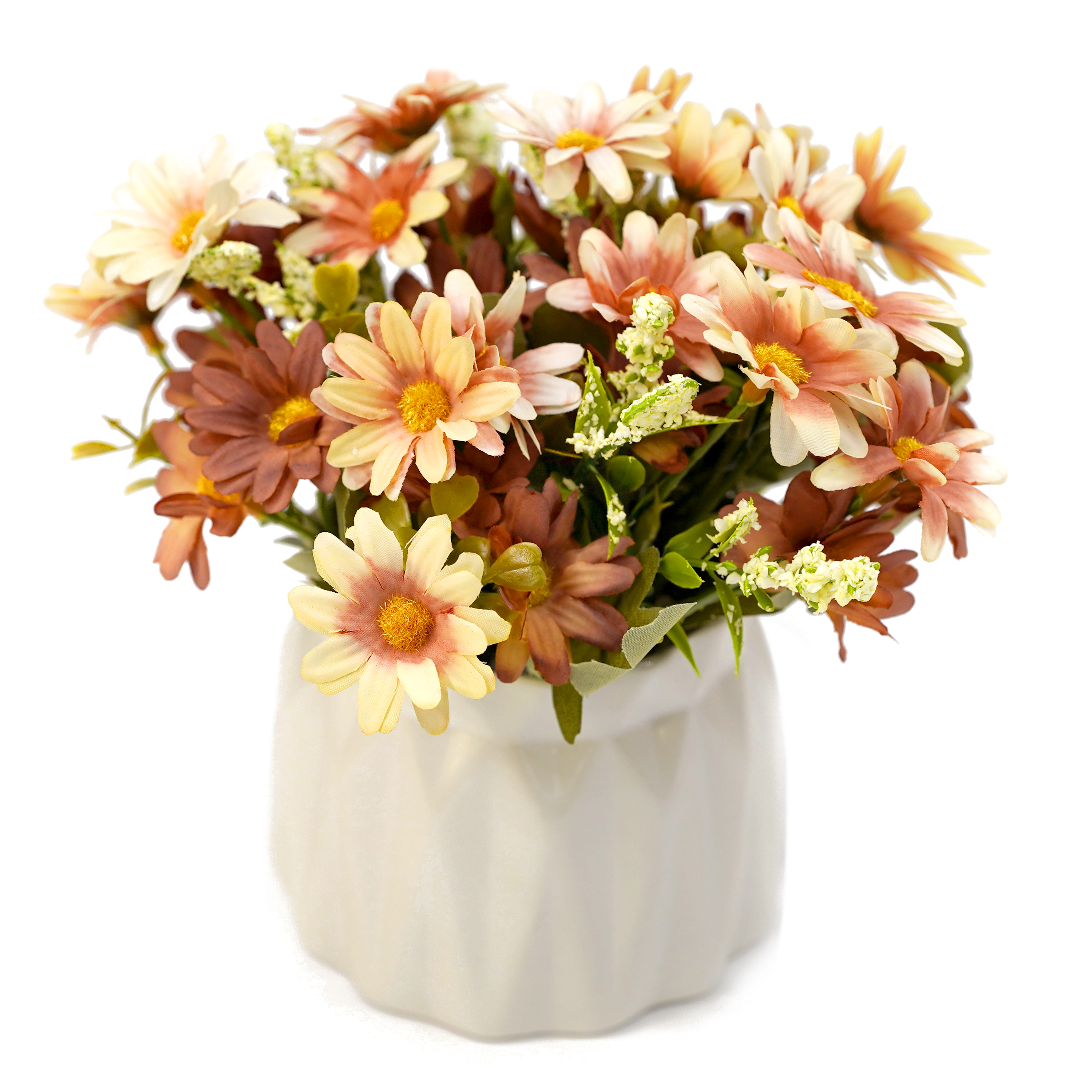 Boquetx Artificial Potted Plants Assorted Fall Theme Daisy Flower Arrangement 18cm