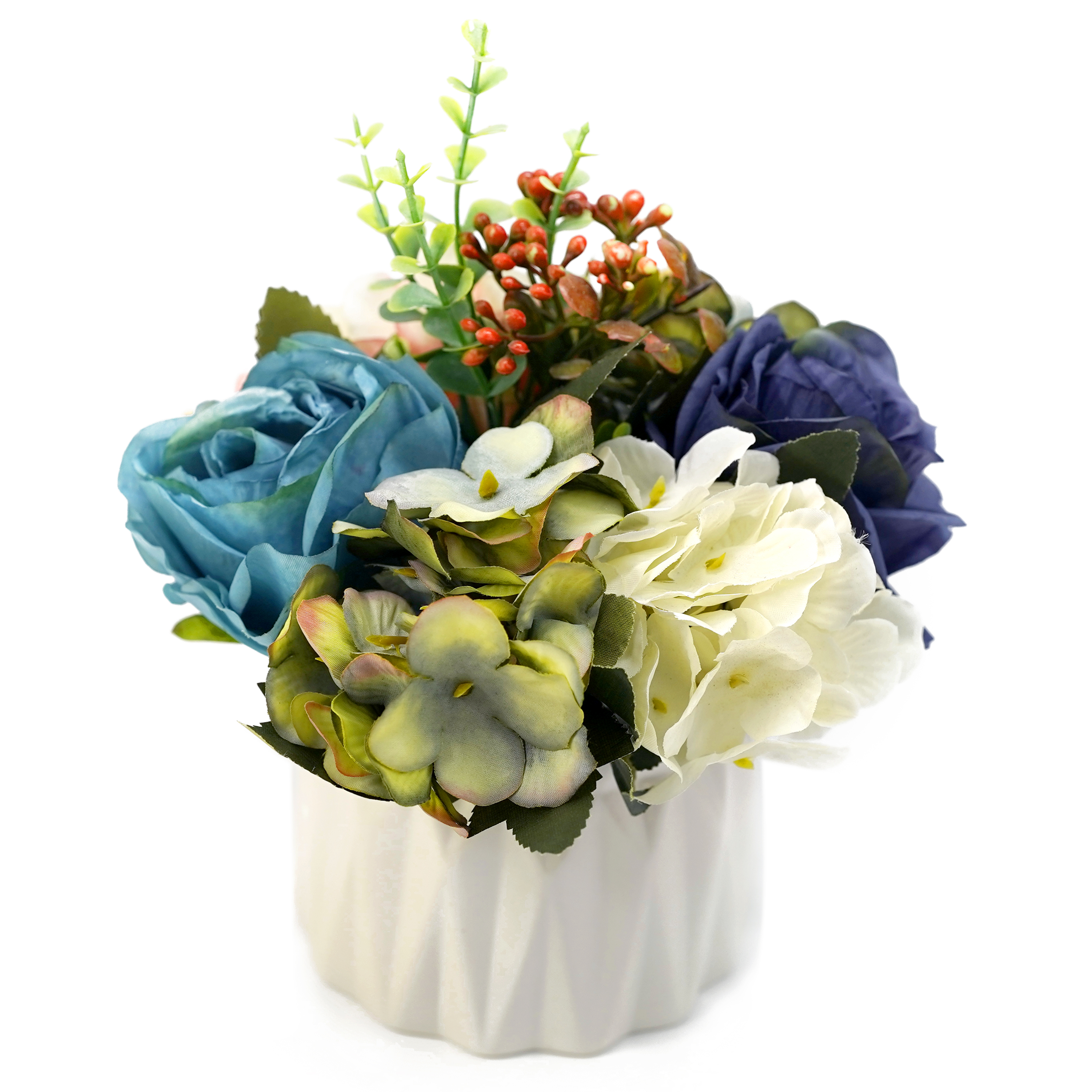 Boquetx Artificial Potted Plants Assorted Colorful Flower Arrangement 18cm
