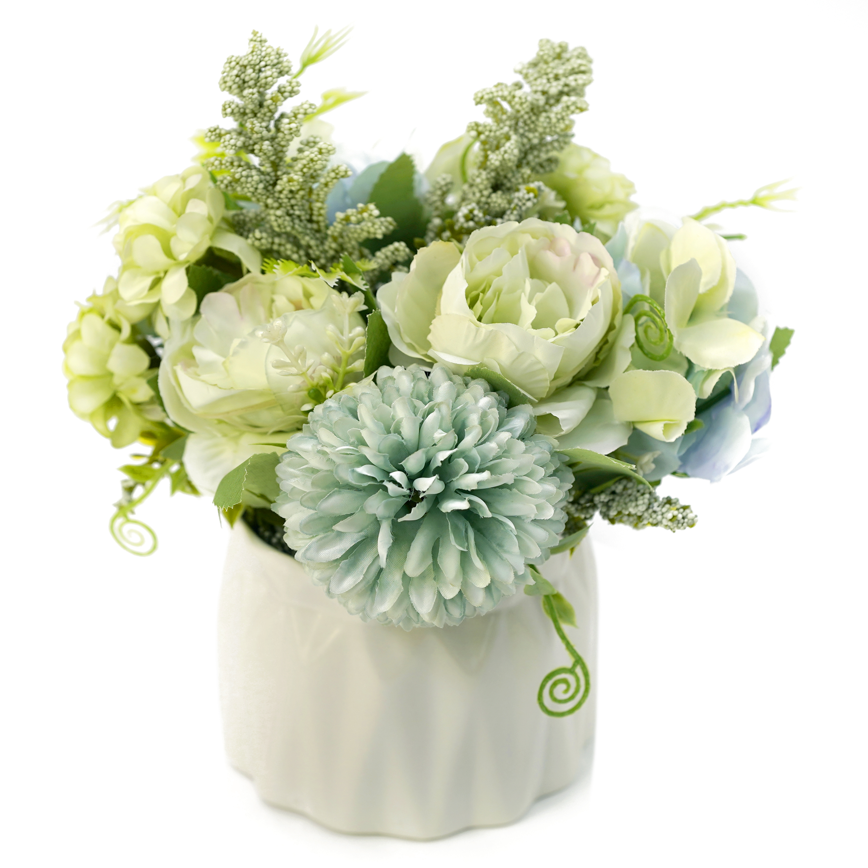 Boquetx Artificial Potted Plants Assorted Bunny Theme Green Flower Arrangement 18cm