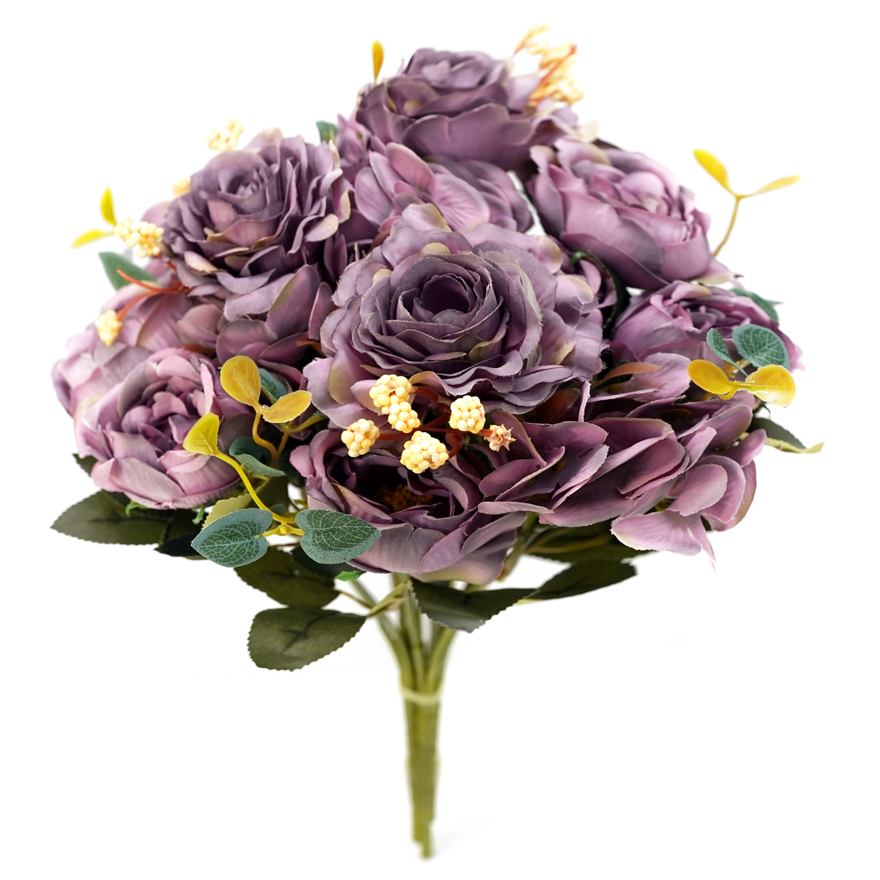 Boquetx Artificial Flowers Violet Peony mix Hydrangea 3 Branches