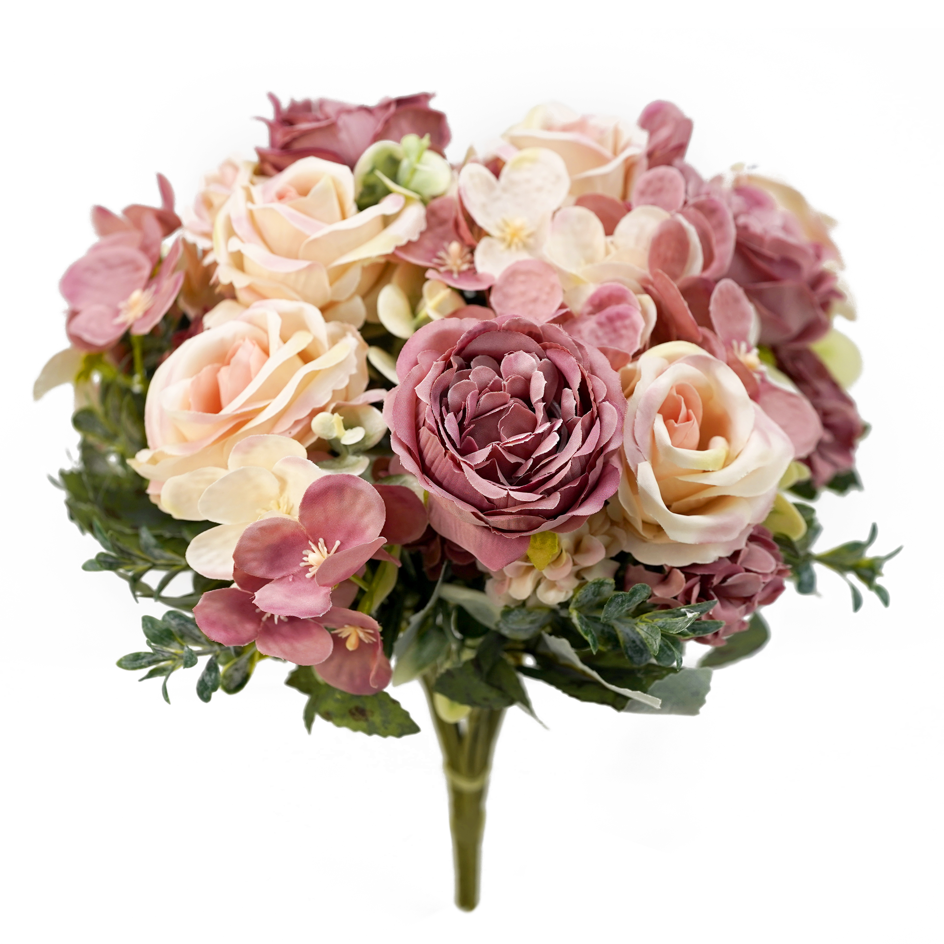 Boquetx 3 Branches Artificial Flowers Well-matched Pink Peony Blossom