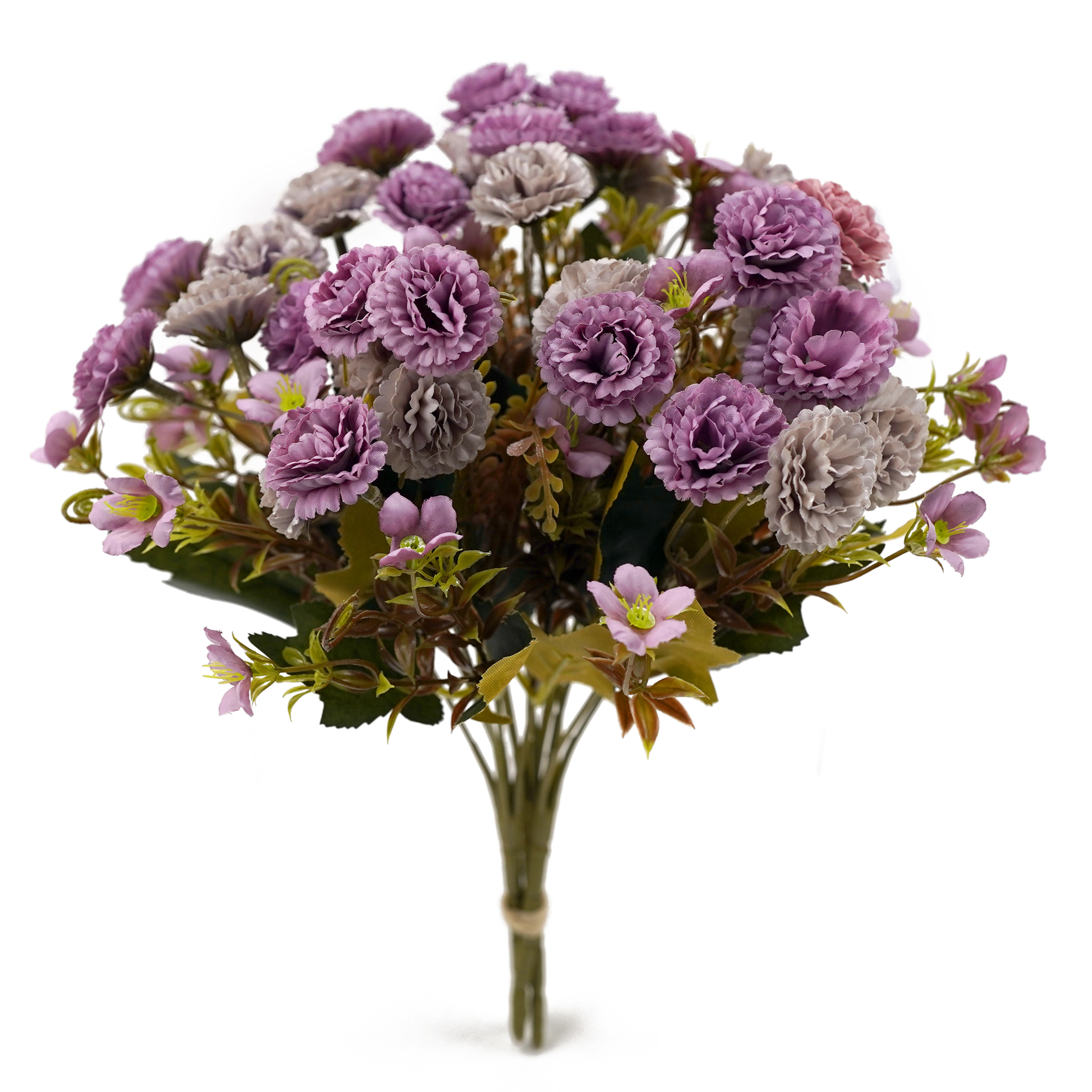 Boquetx Assorted Gray and Violet Small Chrysanthemum Artificial Flowers 3 Branches