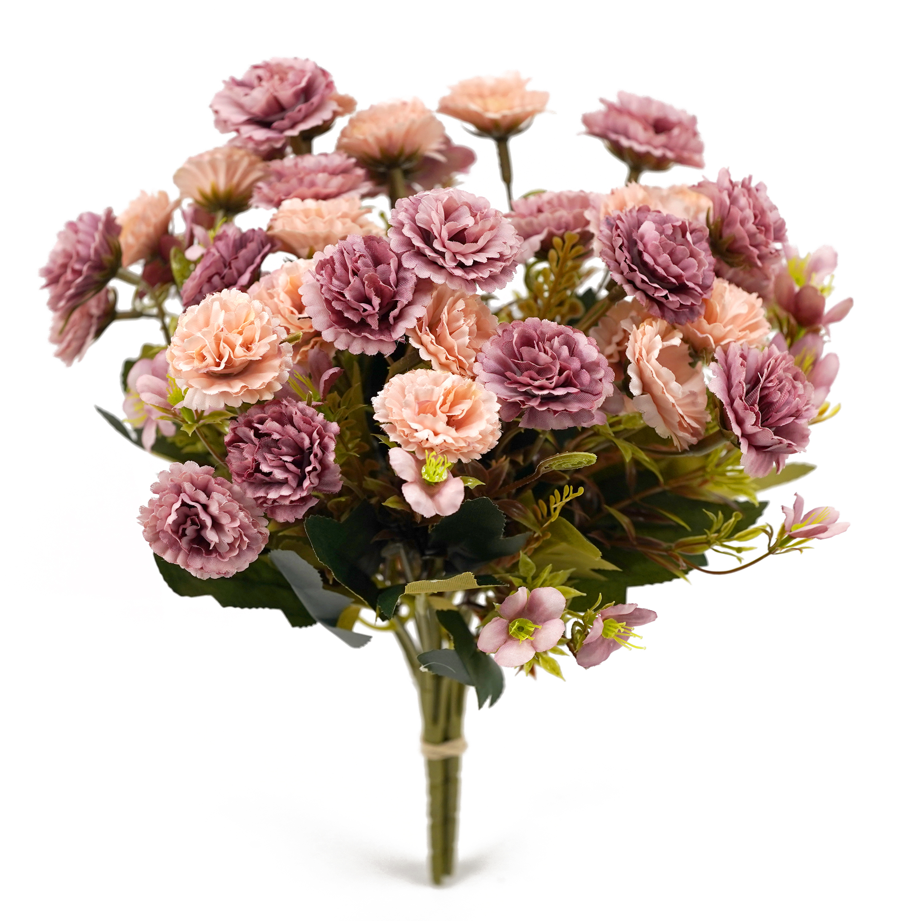 Boquetx Assorted Peach and Pink Small Chrysanthemum Artificial Flowers 3 Branches