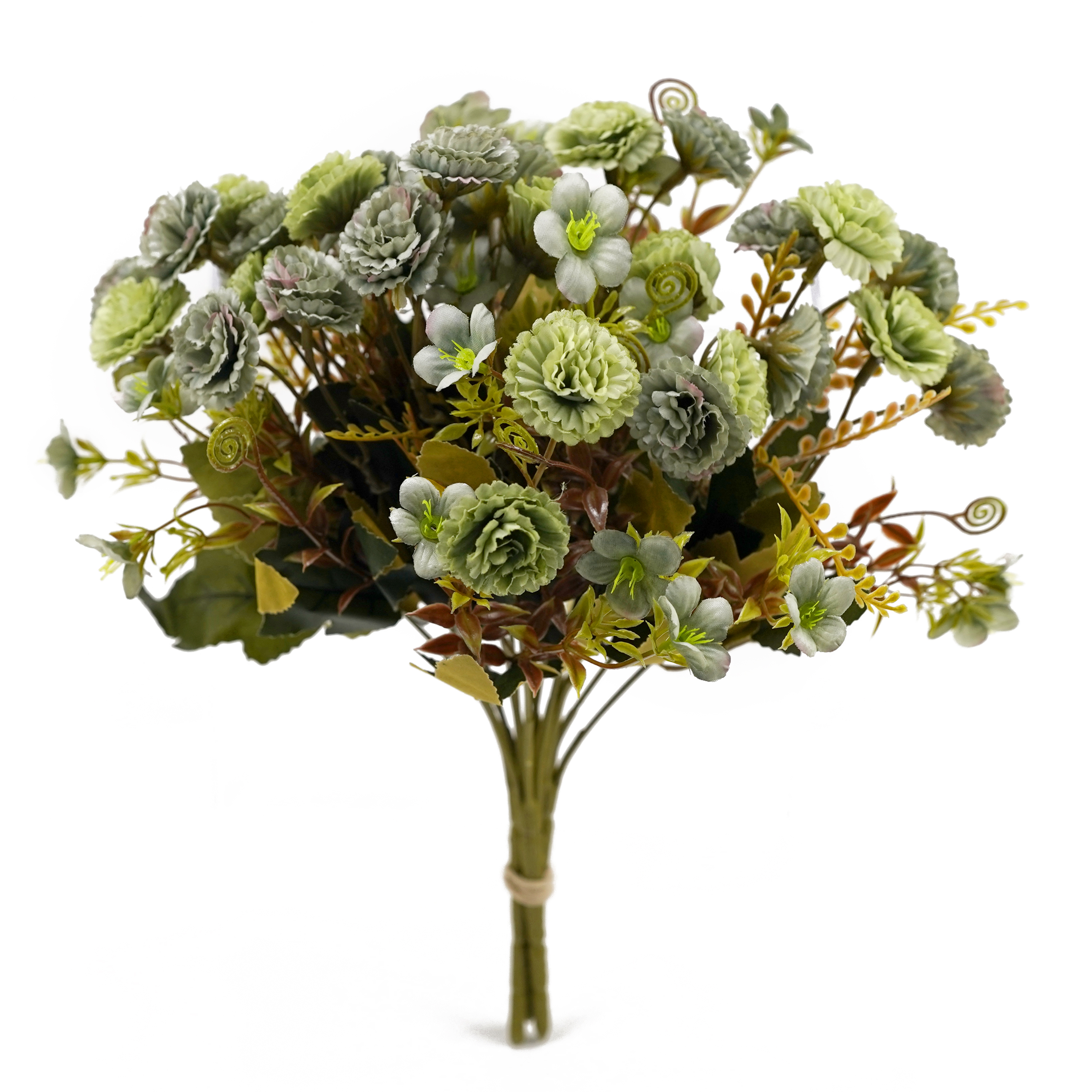 Boquetx Assorted Green Small Chrysanthemum Artificial Flowers 3 Branches