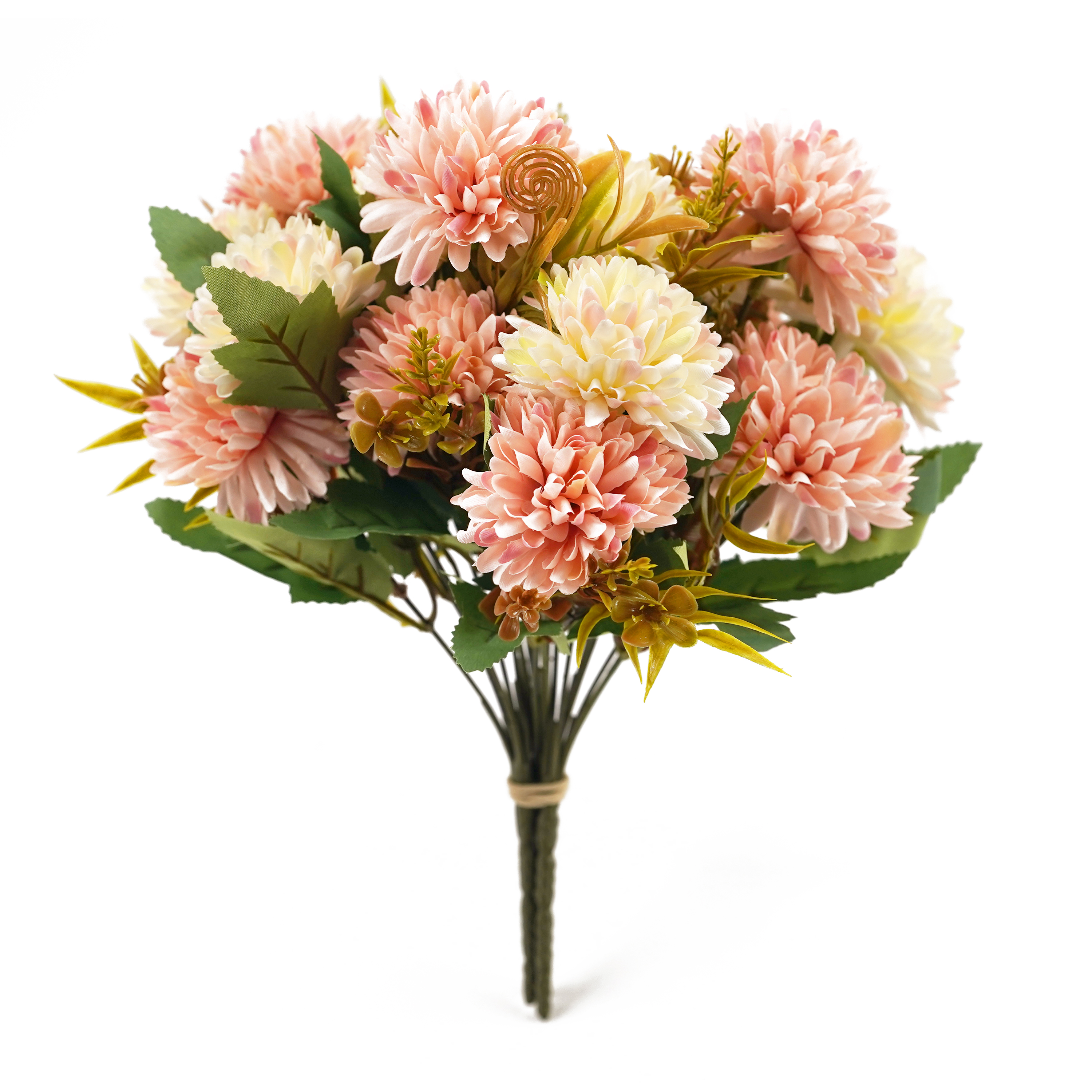 Boquetx 3 Branches Assorted Pink Artificial Ball Chrysanthemum Flower Bouquet 30cm Tall