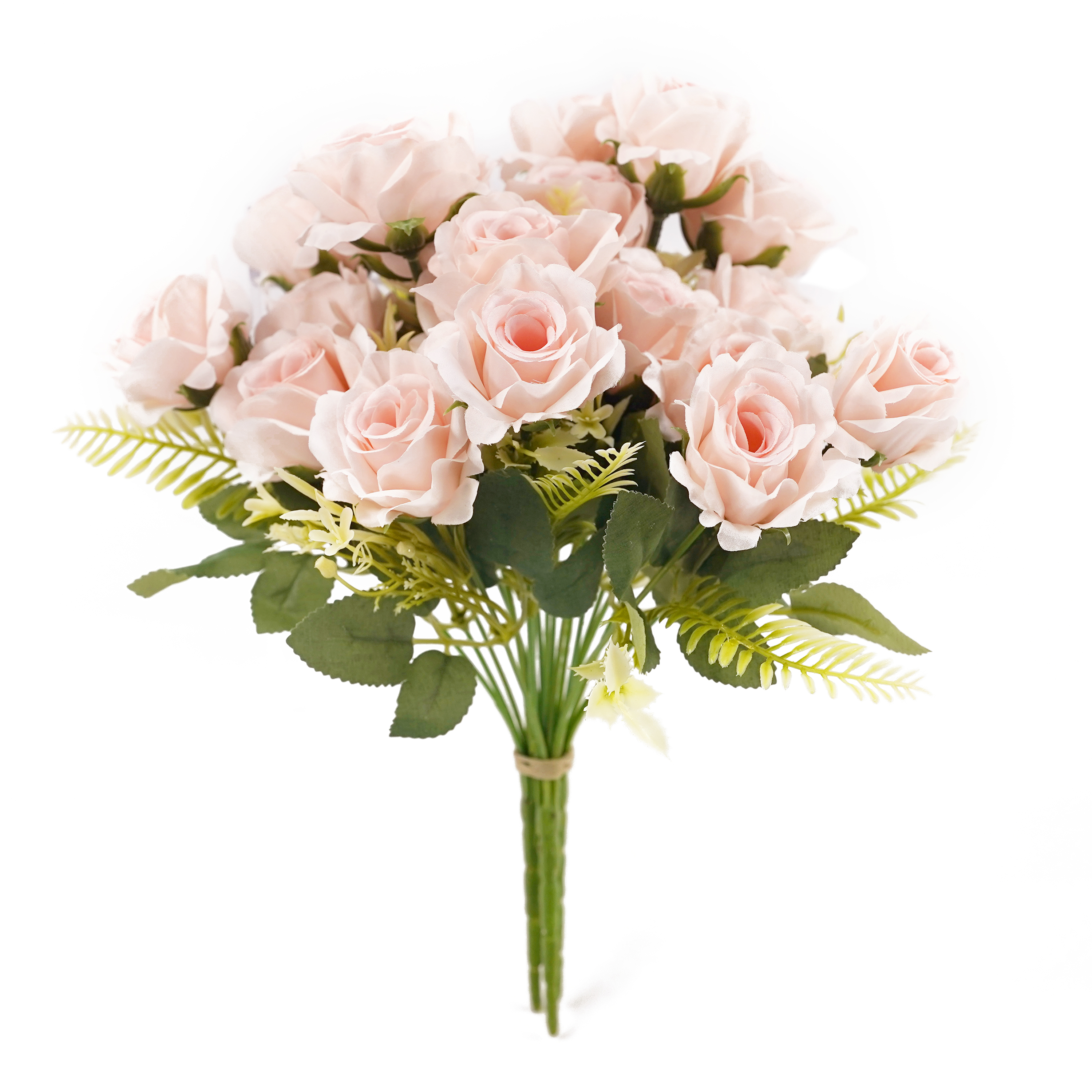 Boquetx Artificial Flower Arrangement 3 Branches Sweet Akito Rose 32cm Tall