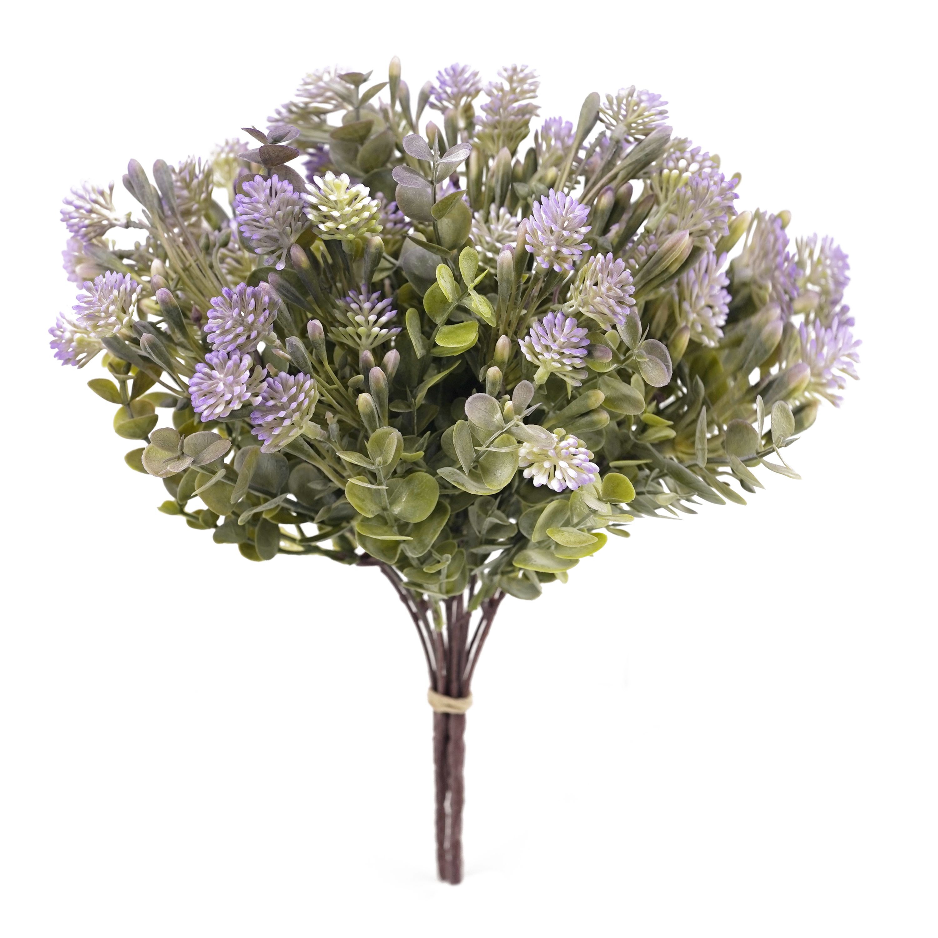 Boquetx 3 Branches Artificial Plant Decorative Violet Sedum Bouquet 33cm Tall