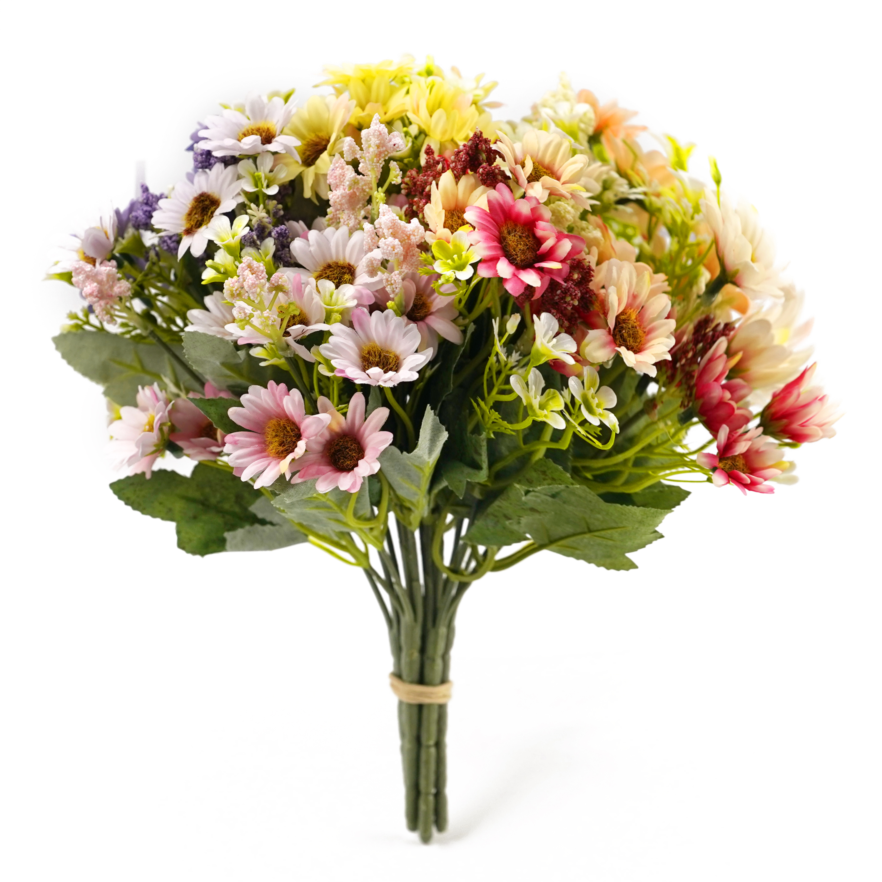 Boquetx Assorted Colors 5 Branches Artificial Daisy Flower Arrangement 28cm Tall