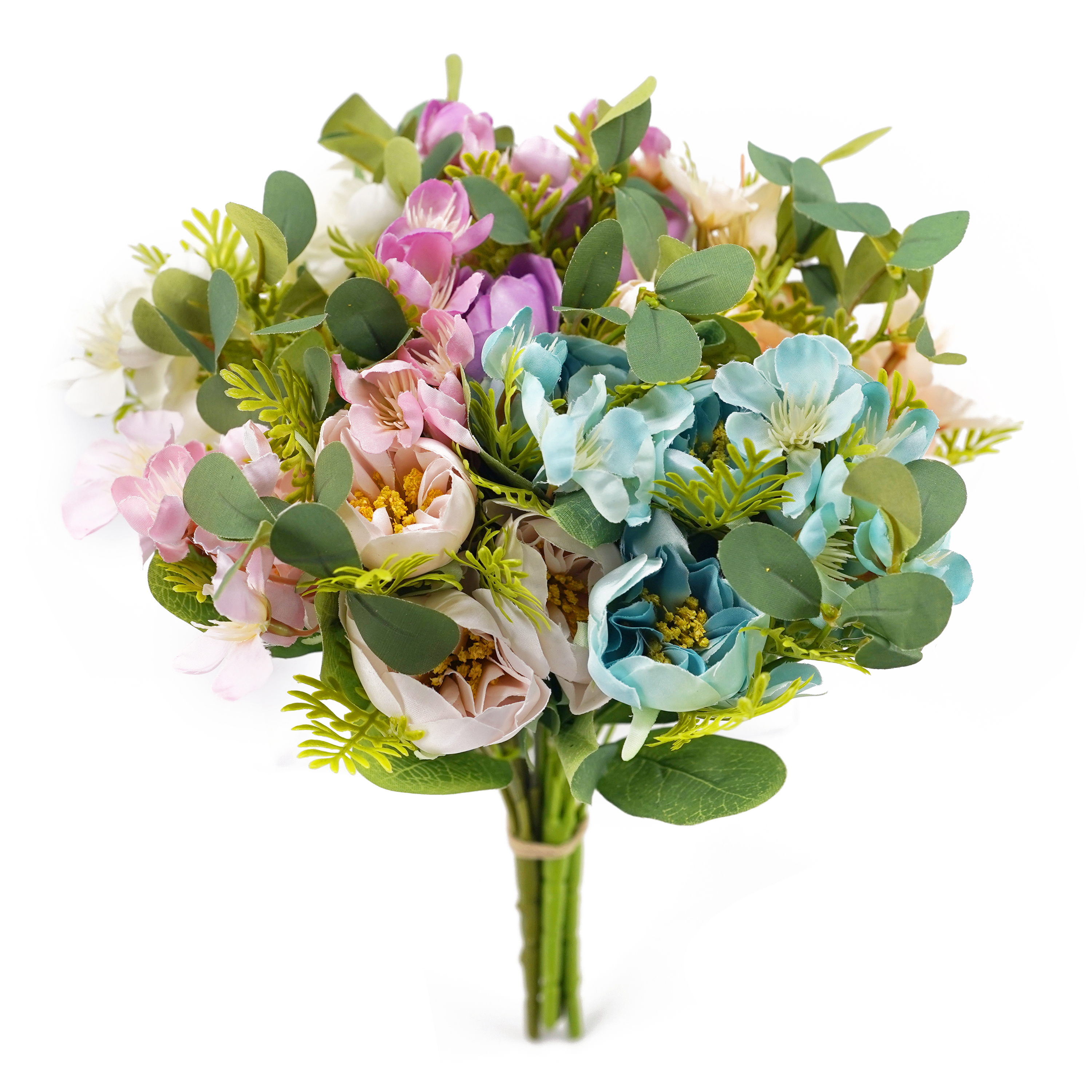 Boquetx 5 Branches Assorted Colors Artificial Flower Arrangement Camellia mix Cherry Blossom 31cm Tall