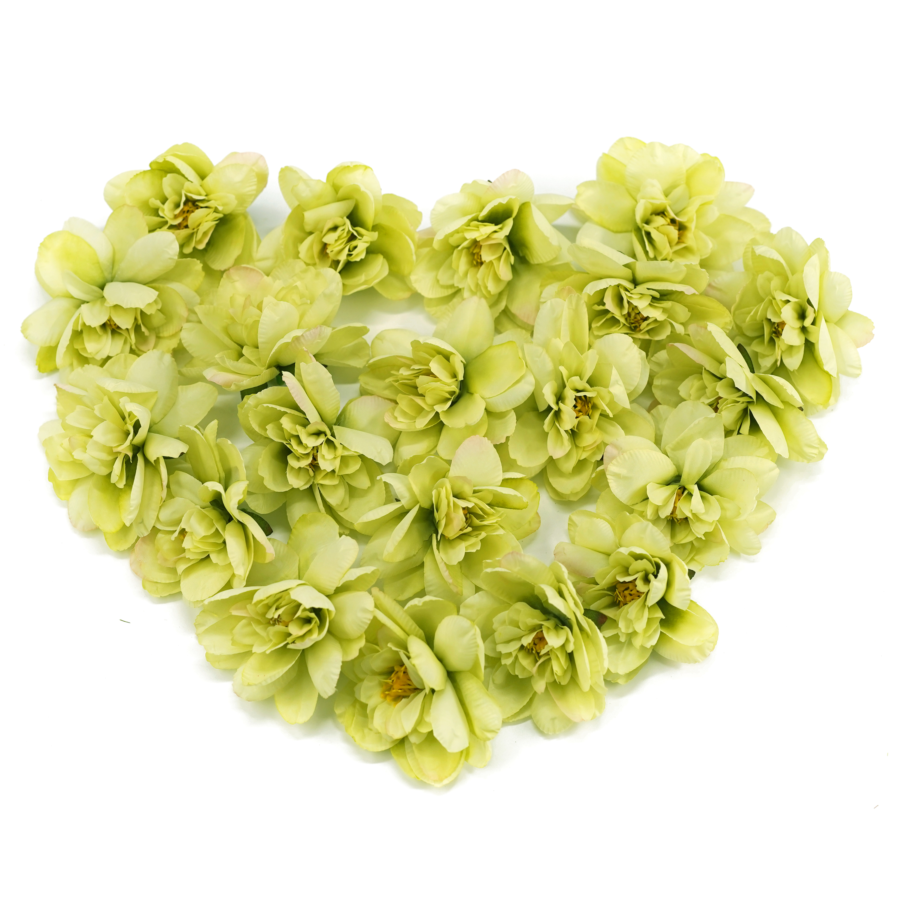Boquetx Pack of 20 Decorative DIY Green Artificial Peach Flowers 7cm in Diameter