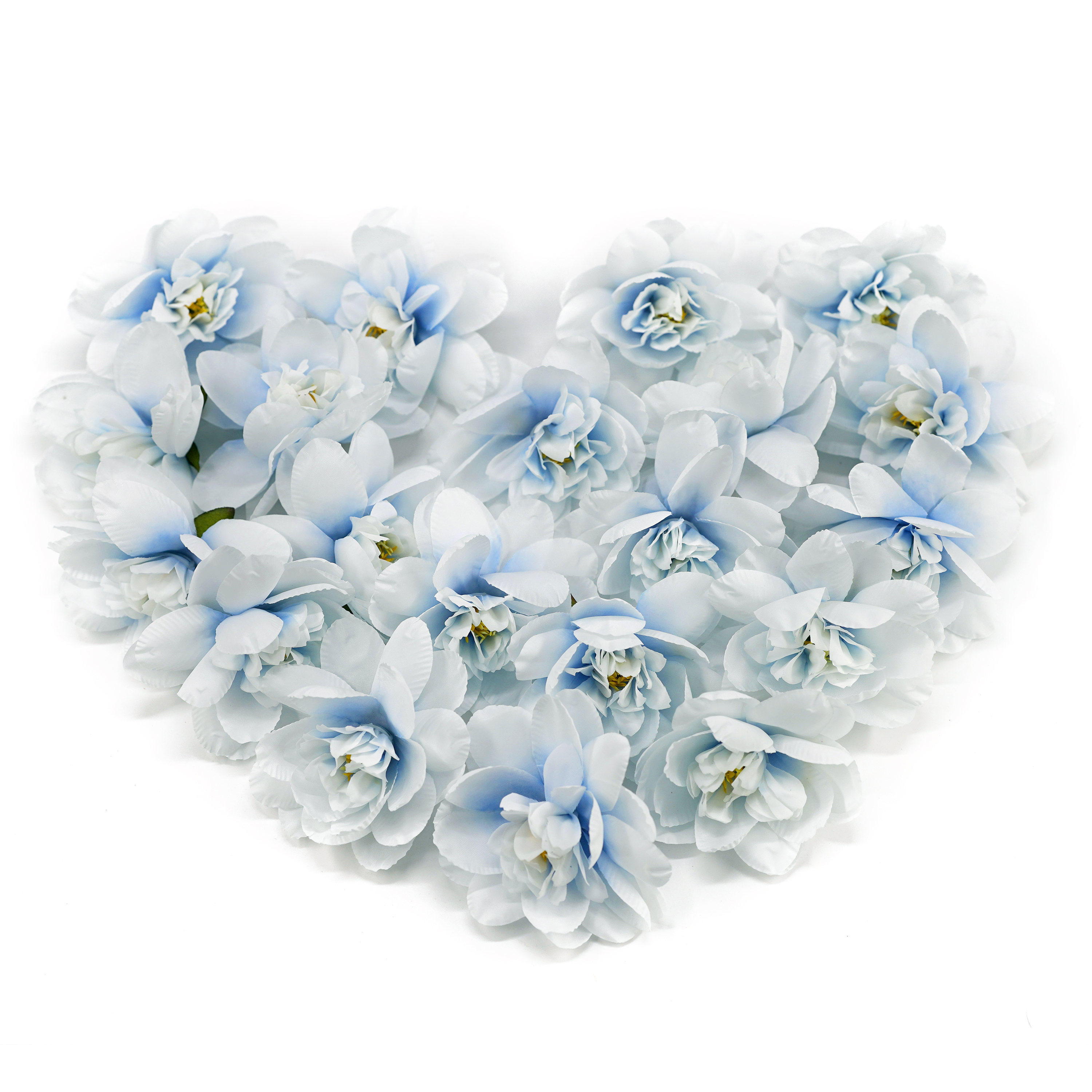 Boquetx Pack of 20 Decorative DIY Light Blue Artificial Peach Flowers 7cm in Diameter