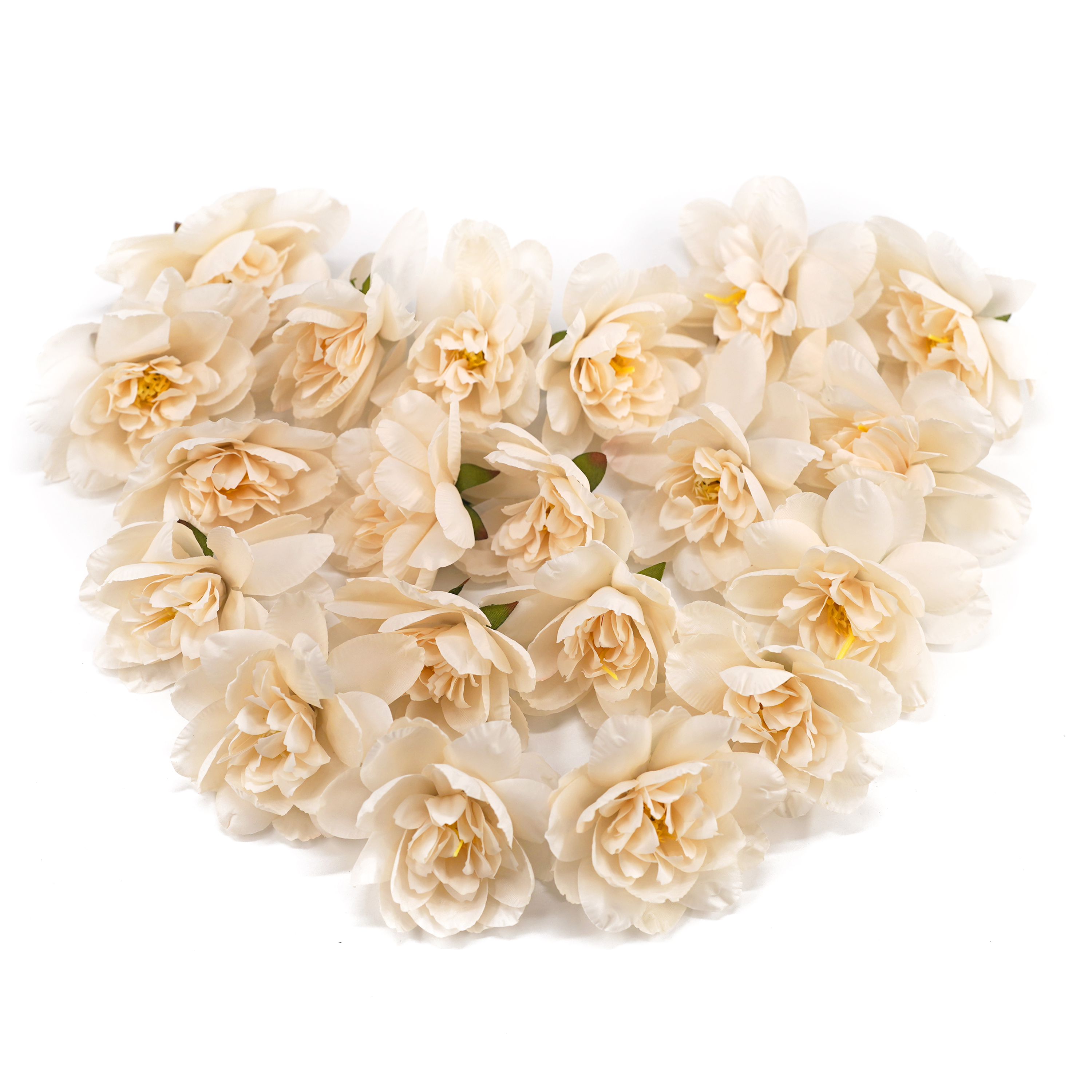 Boquetx Pack of 20 Decorative DIY Cream Artificial Peach Flowers 7cm in Diameter