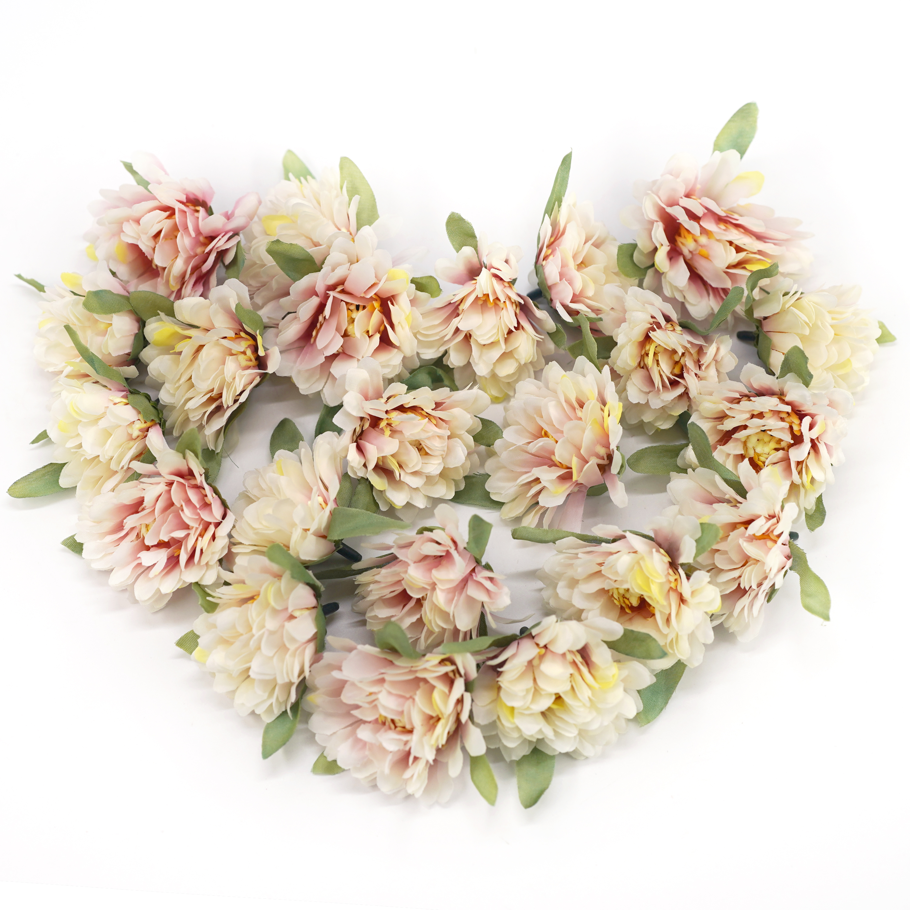 Boquetx Mini Decorative White Pink Artificial Peony Flowers 6cm in Diameter Pack of 20