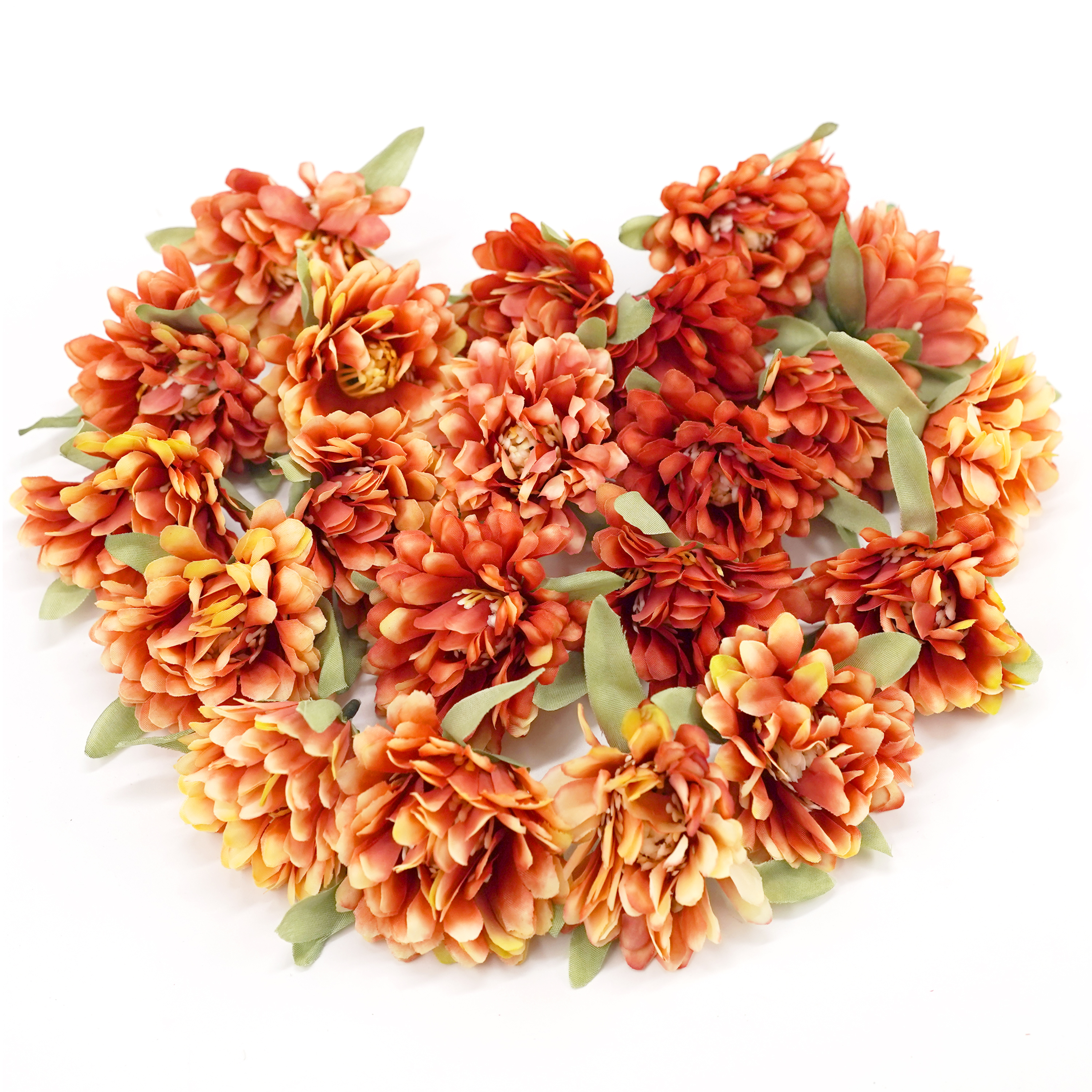 Boquetx Mini Decorative Orange Artificial Peony Flowers 6cm in Diameter Pack of 20