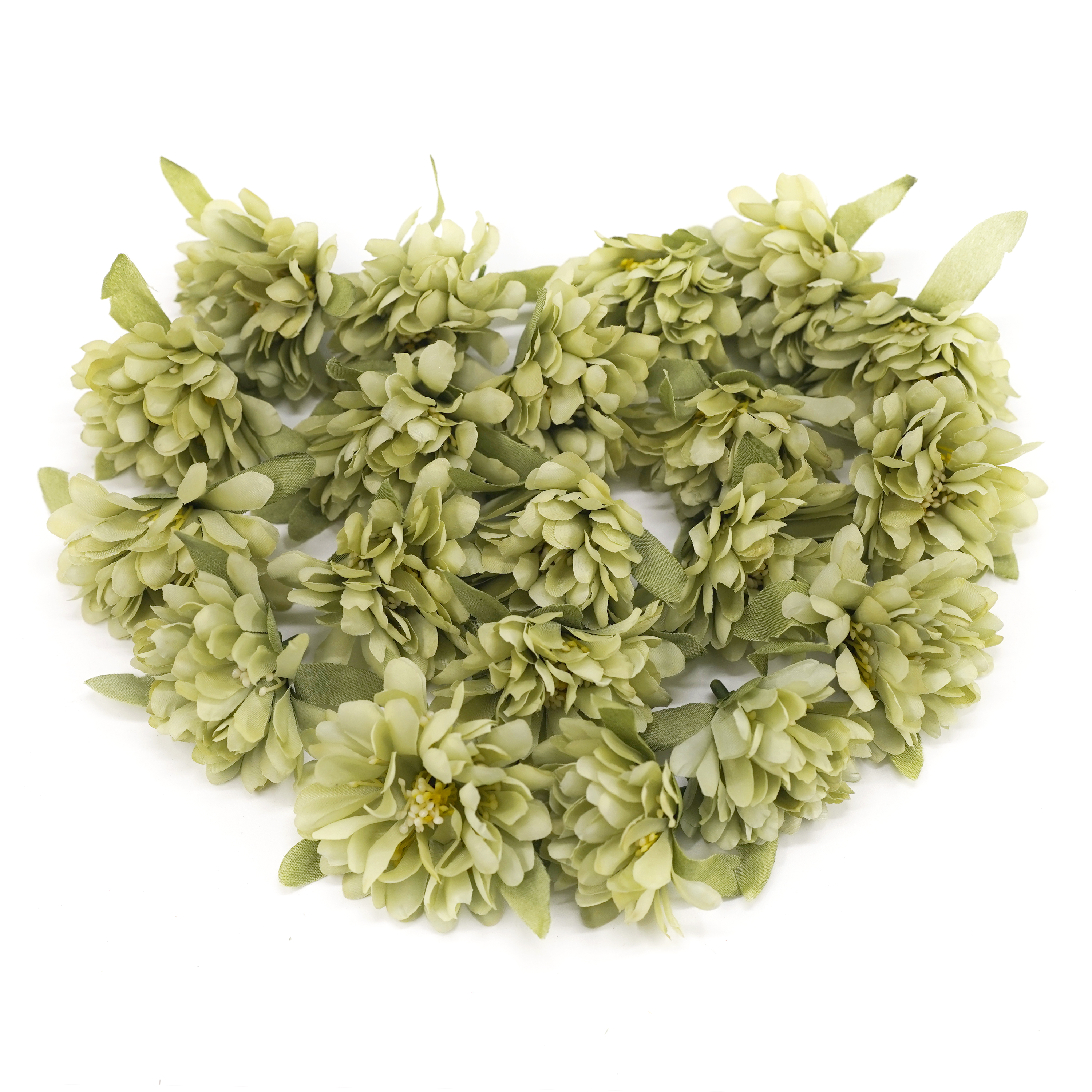 Boquetx Mini Decorative Green Artificial Peony Flowers 6cm in Diameter Pack of 20