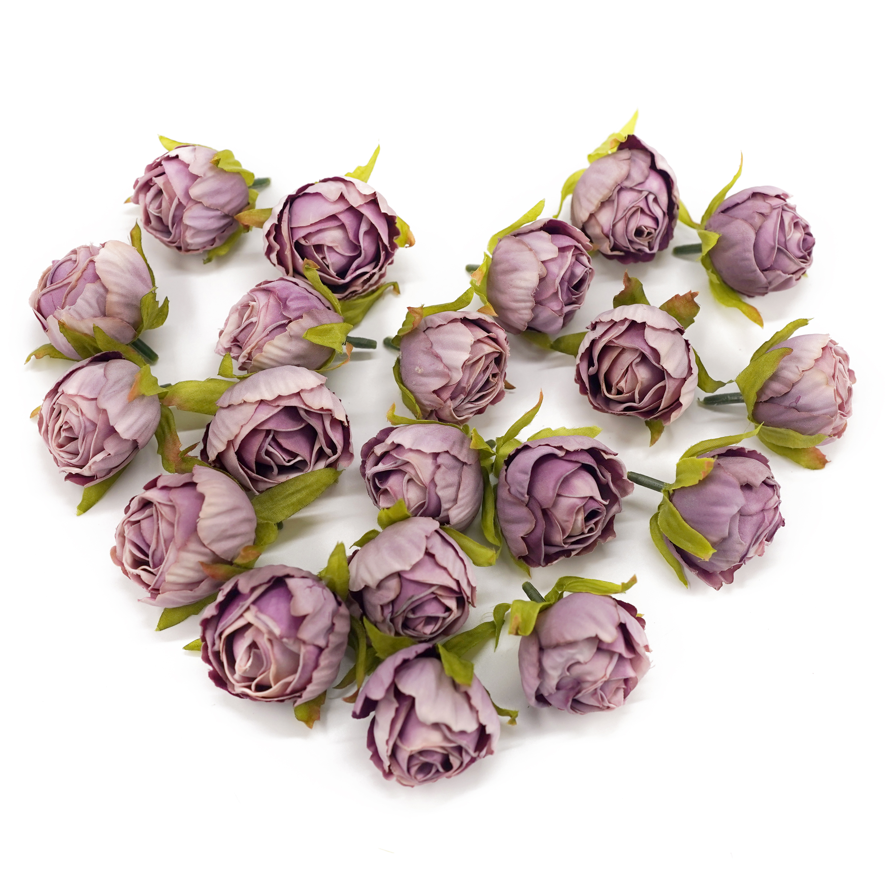 Boquetx Pack of 20 Decorative DIY Purple Artificial Flowers Rose bud 4x3cm