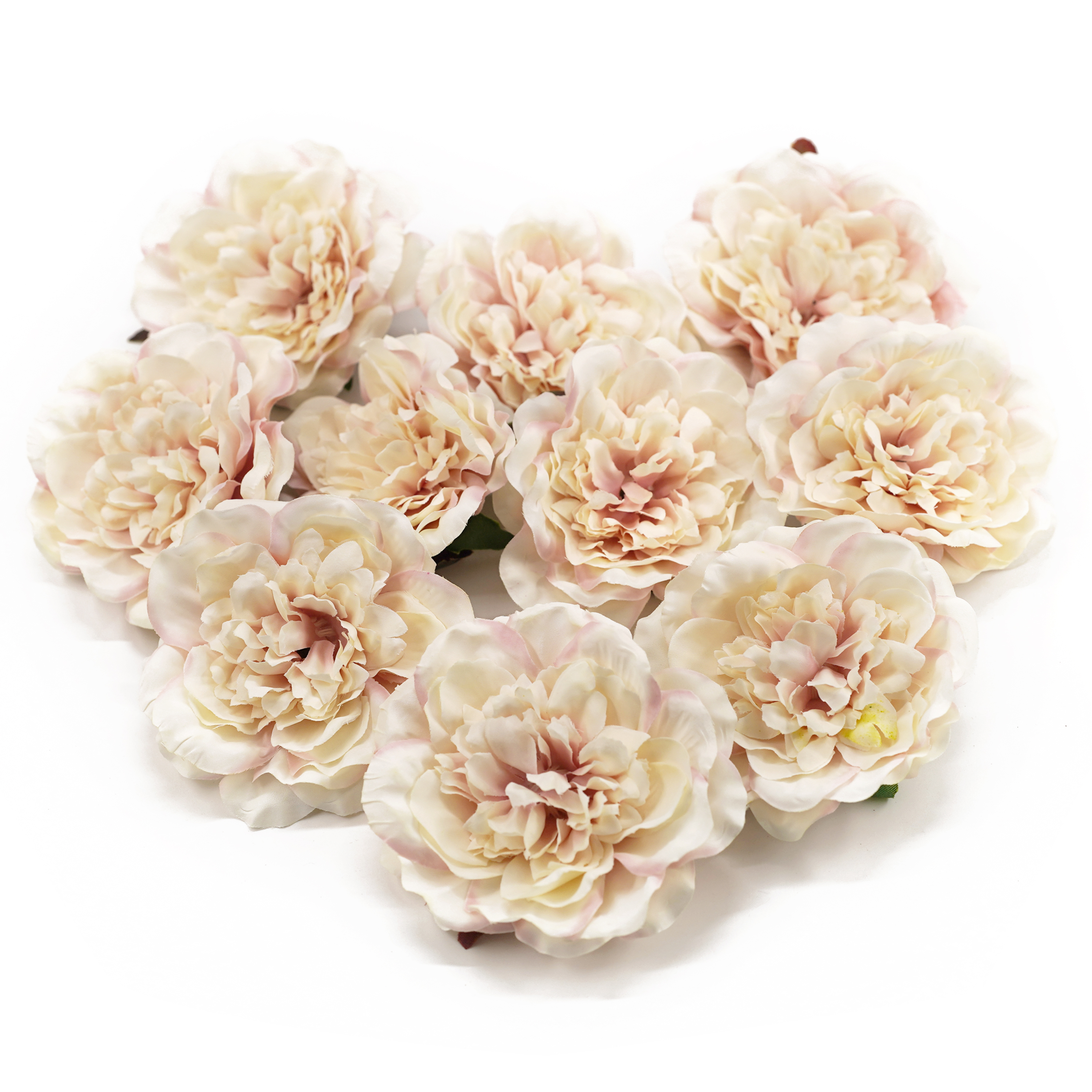 Boquetx 10 Pieces DIY Cream Pink Artificial Peony Flowers 9cm in Diameter