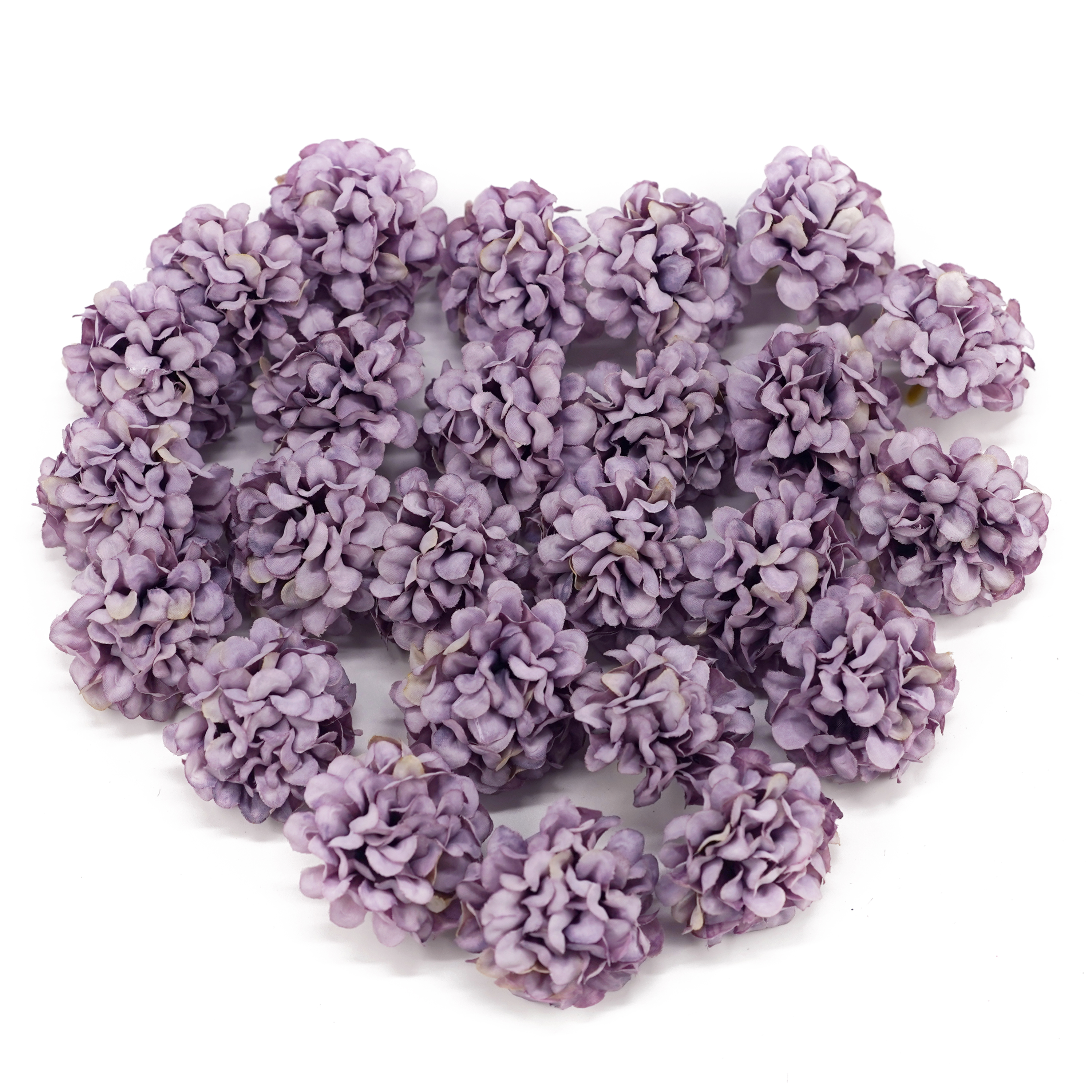 Boquetx Pack of 25 Decorative Mini Purple Artificial Hydrangea Flowers 4cm in Diameter
