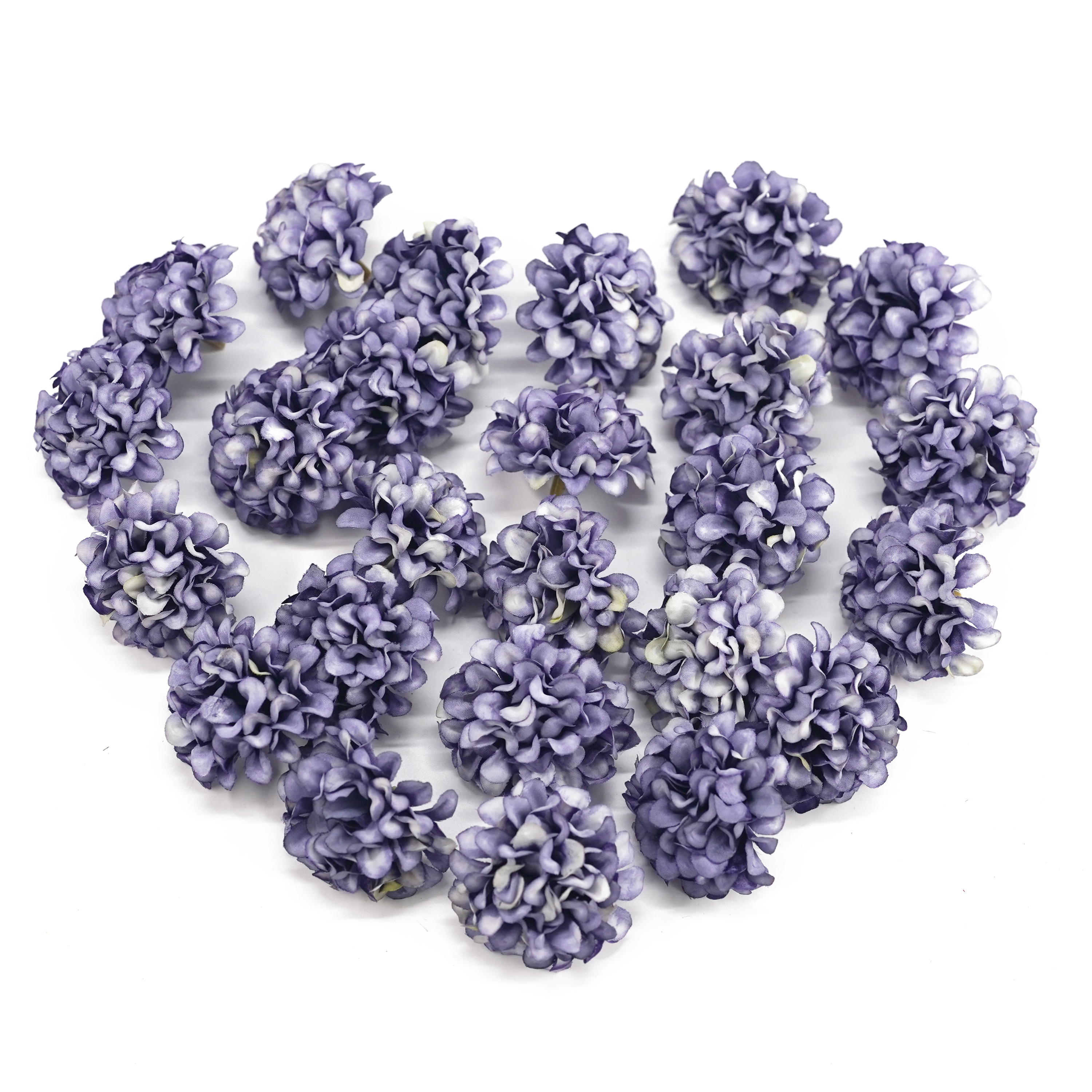Boquetx Pack of 25 Decorative Mini Violet Artificial Hydrangea Flowers 4cm in Diameter