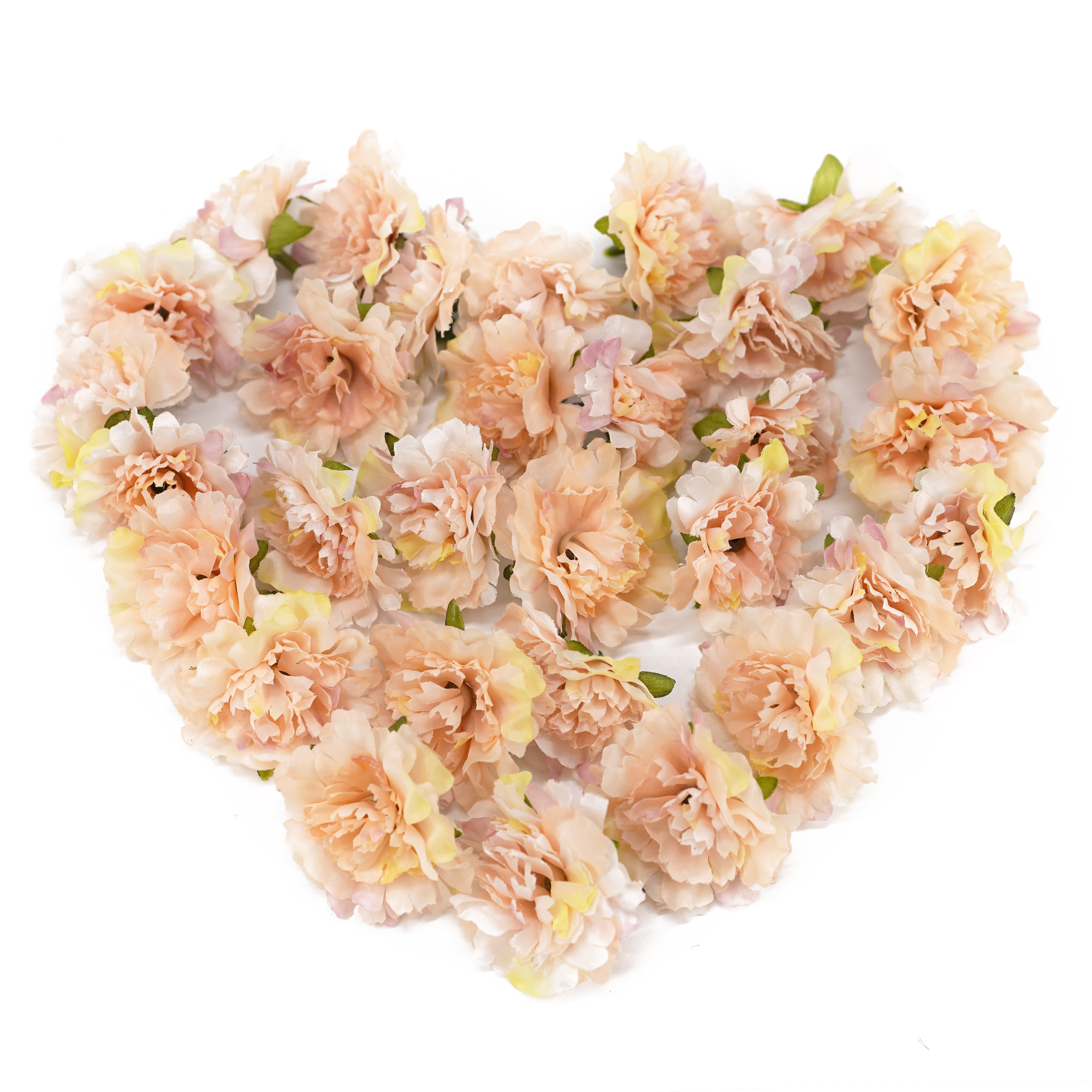 Boquetx Pack of 30 DIY Mini Beige Pink Artificial Carnation Flowers 5cm in Diameter