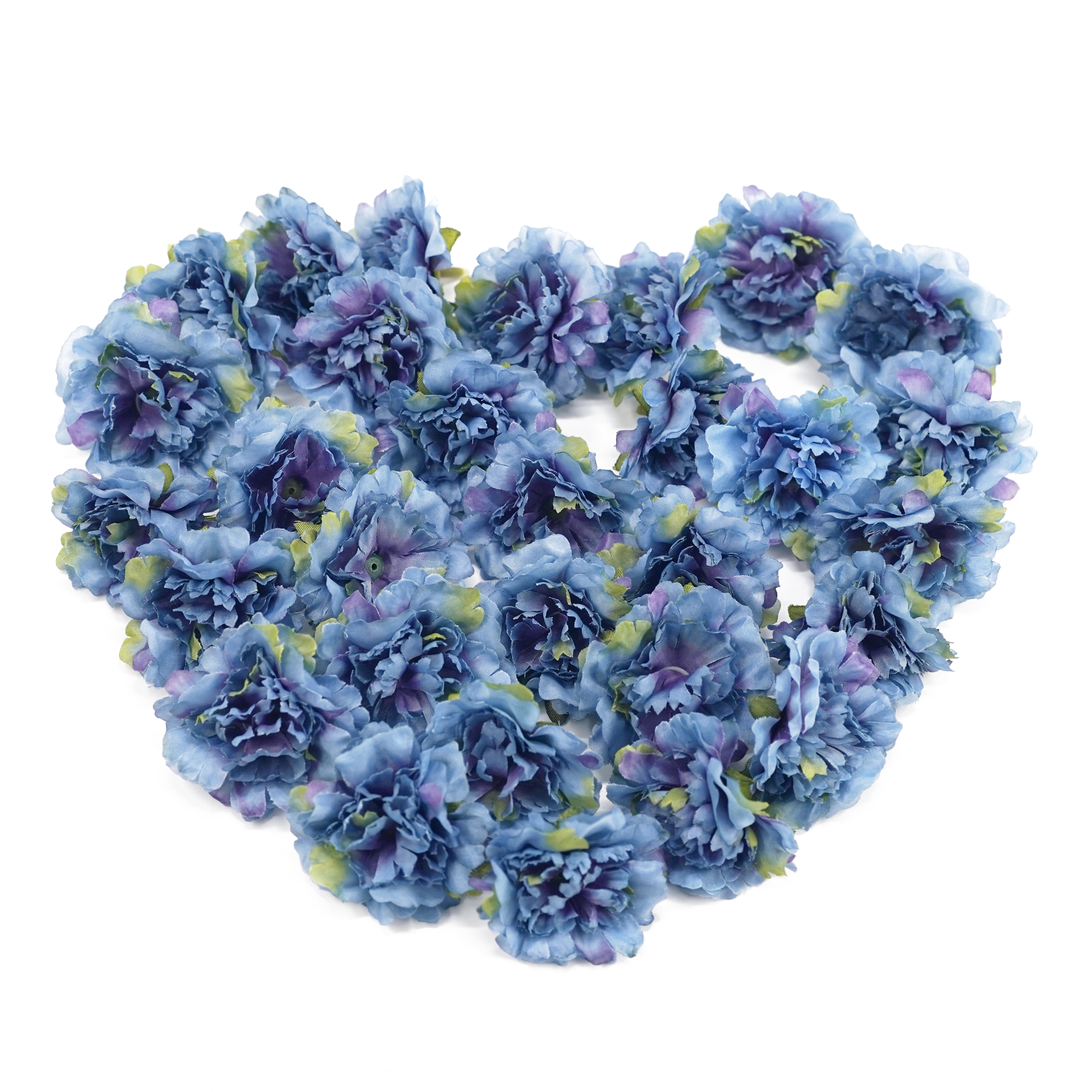 Boquetx Pack of 30 DIY Mini Blue Artificial Carnation Flowers 5cm in Diameter