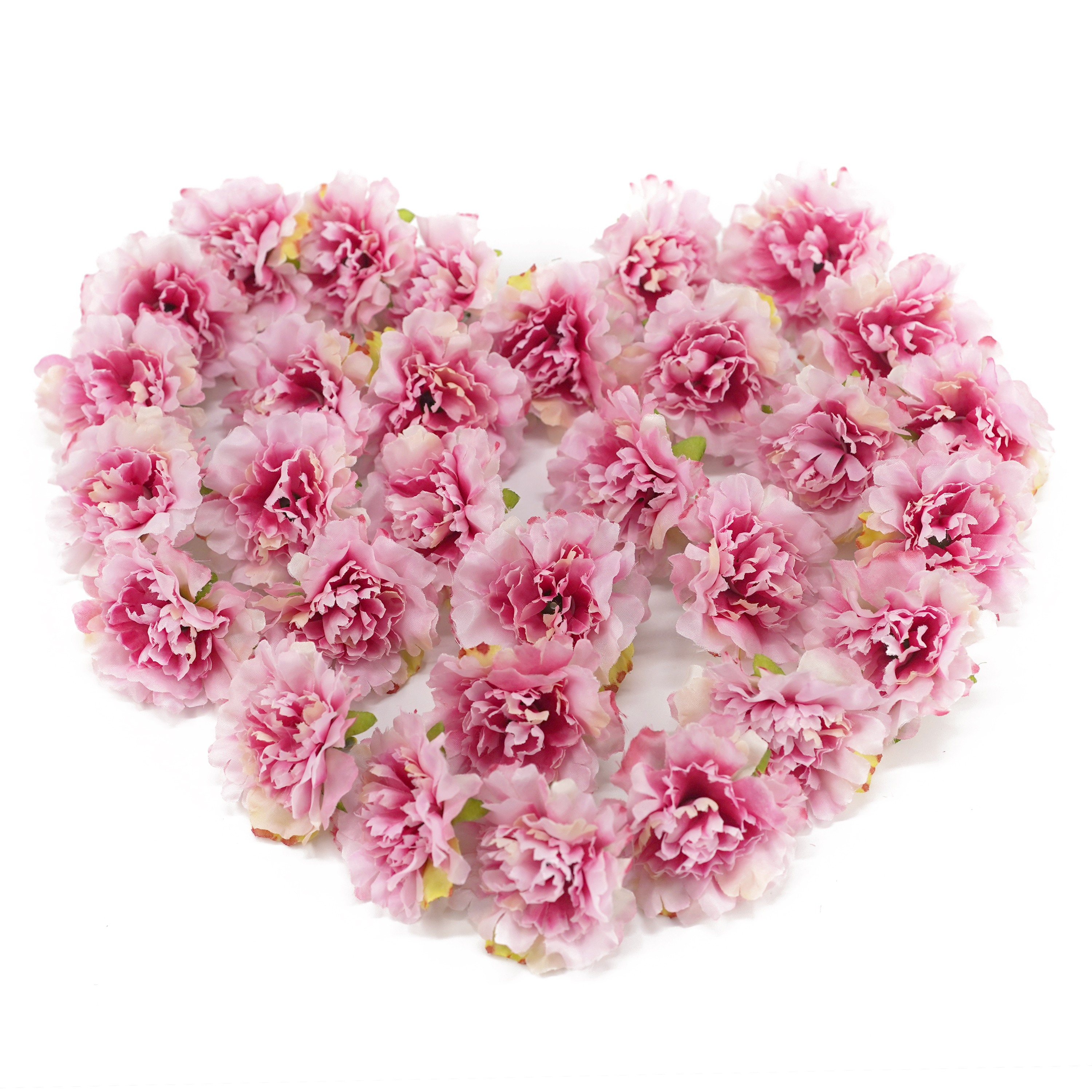 Boquetx Pack of 30 DIY Mini Pink Artificial Carnation Flowers 5cm in Diameter