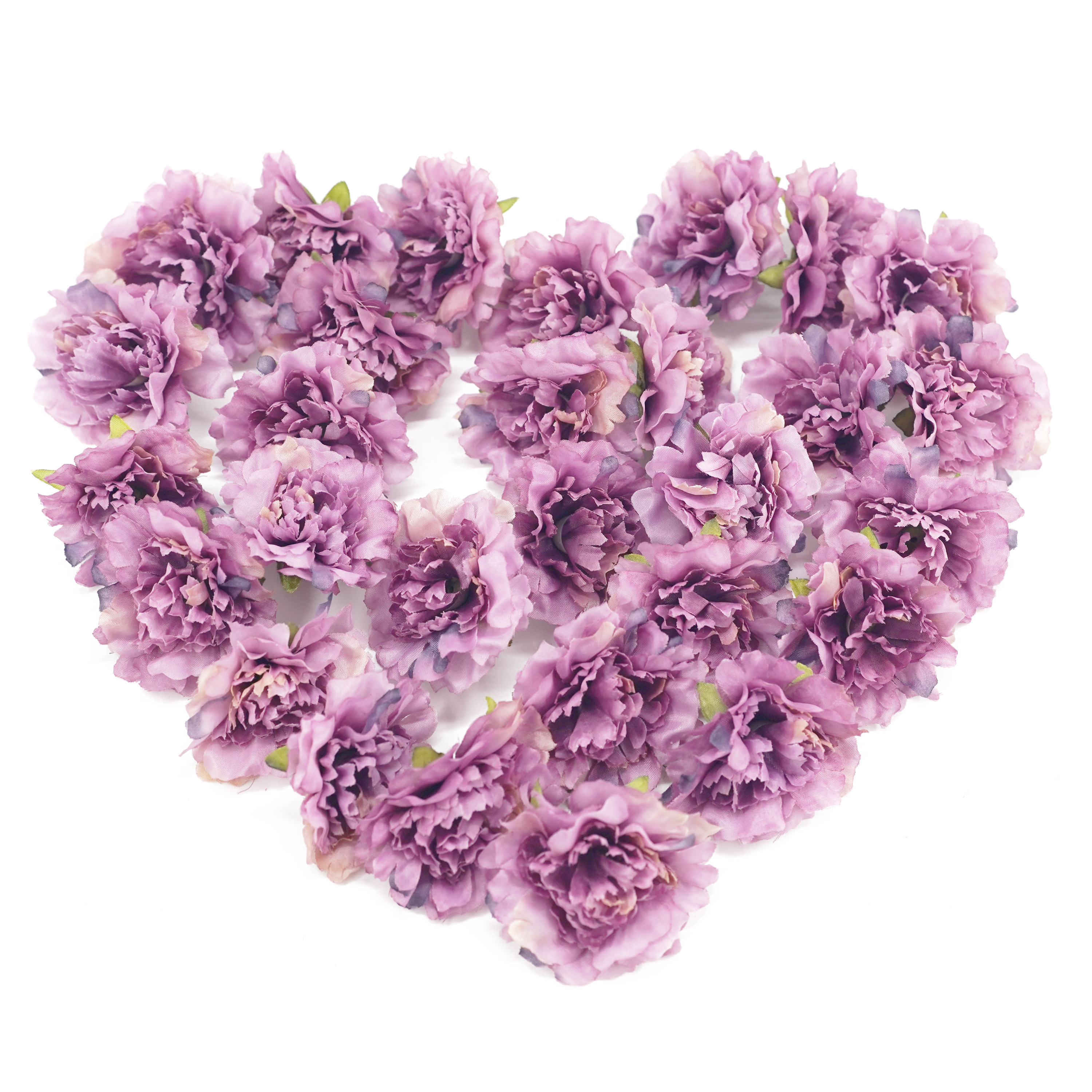 Boquetx Pack of 30 DIY Mini Purple Pink Artificial Carnation Flowers 5cm in Diameter