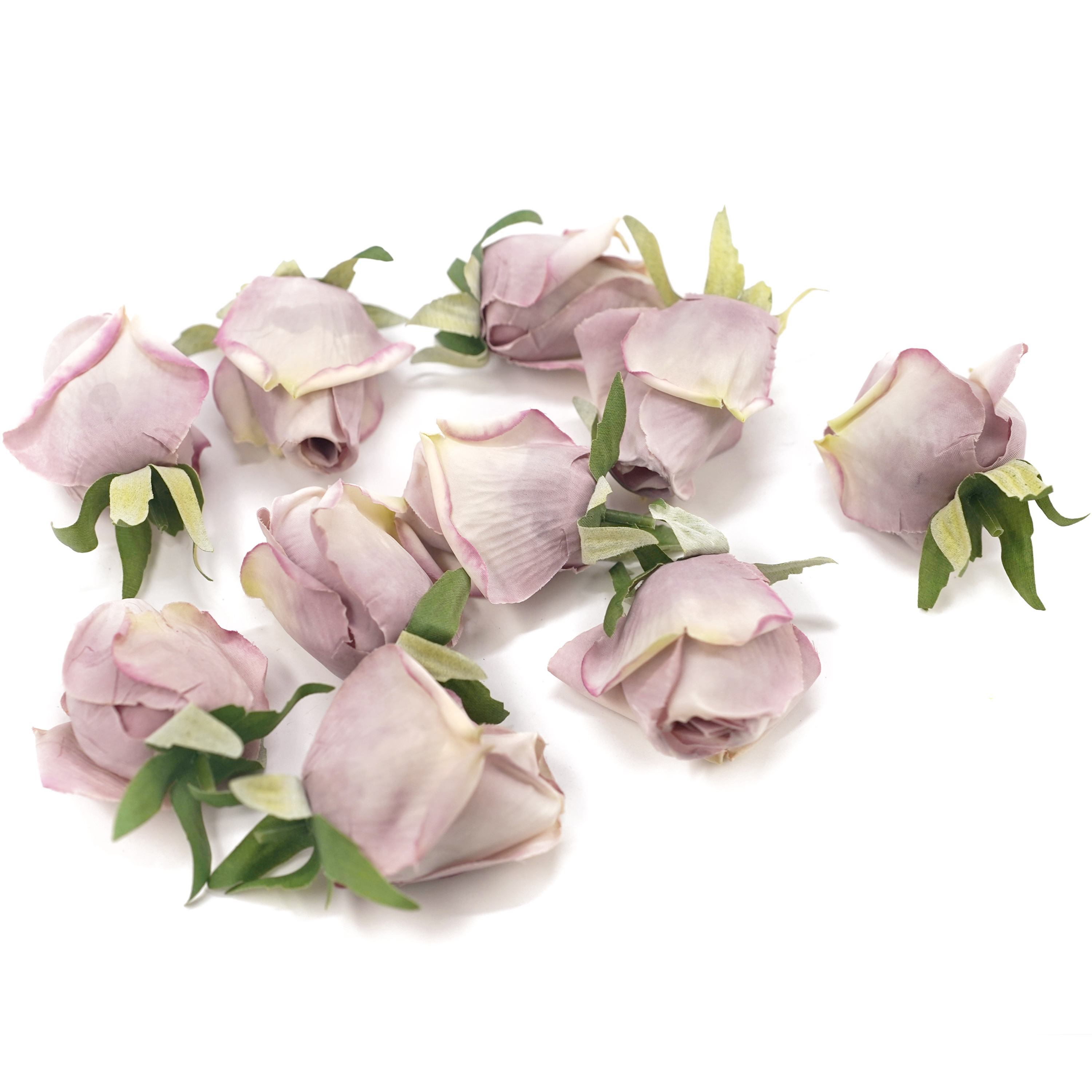 Boquetx Assorted 10 pieces Artificial Flowers Light purple Tea Rose Bud 7x5 cm
