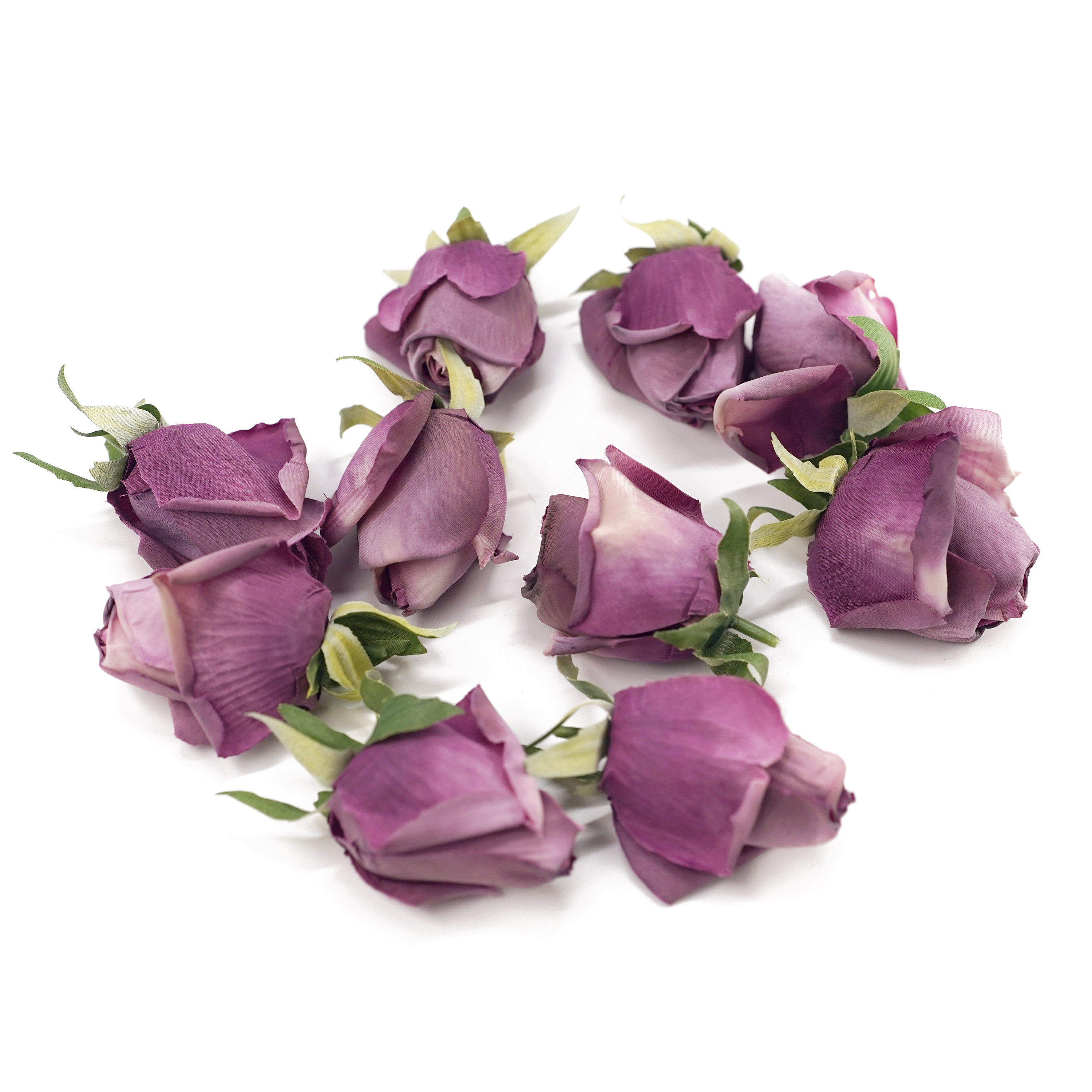Boquetx Assorted 10 pieces Artificial Flowers Lilac Tea Rose Bud 7x5 cm