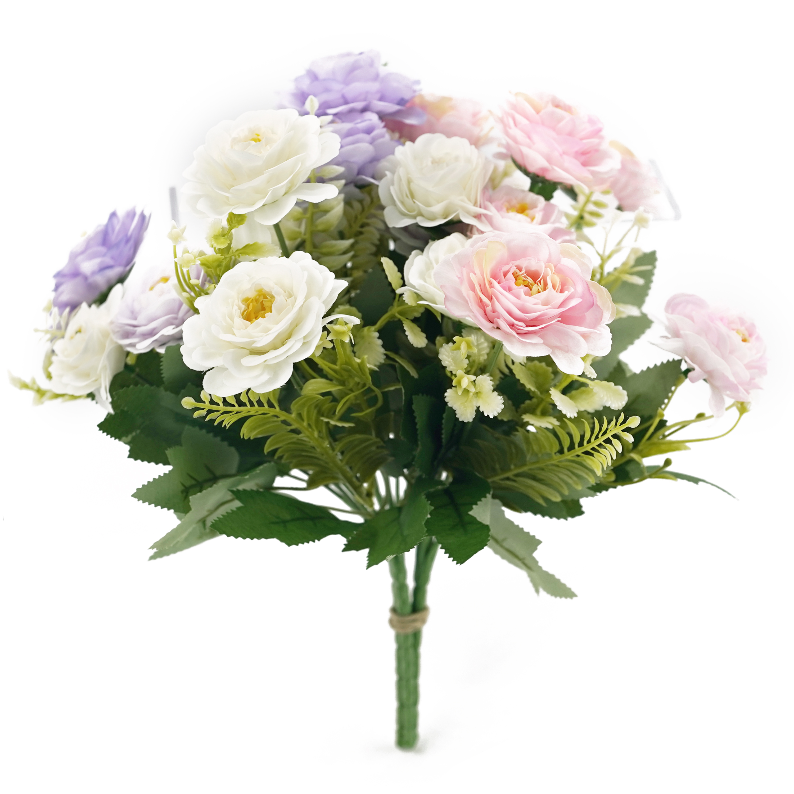 Boquetx 3 Branches Decorative Assorted Colors Artificial Camellia Flower 28 cm Tall