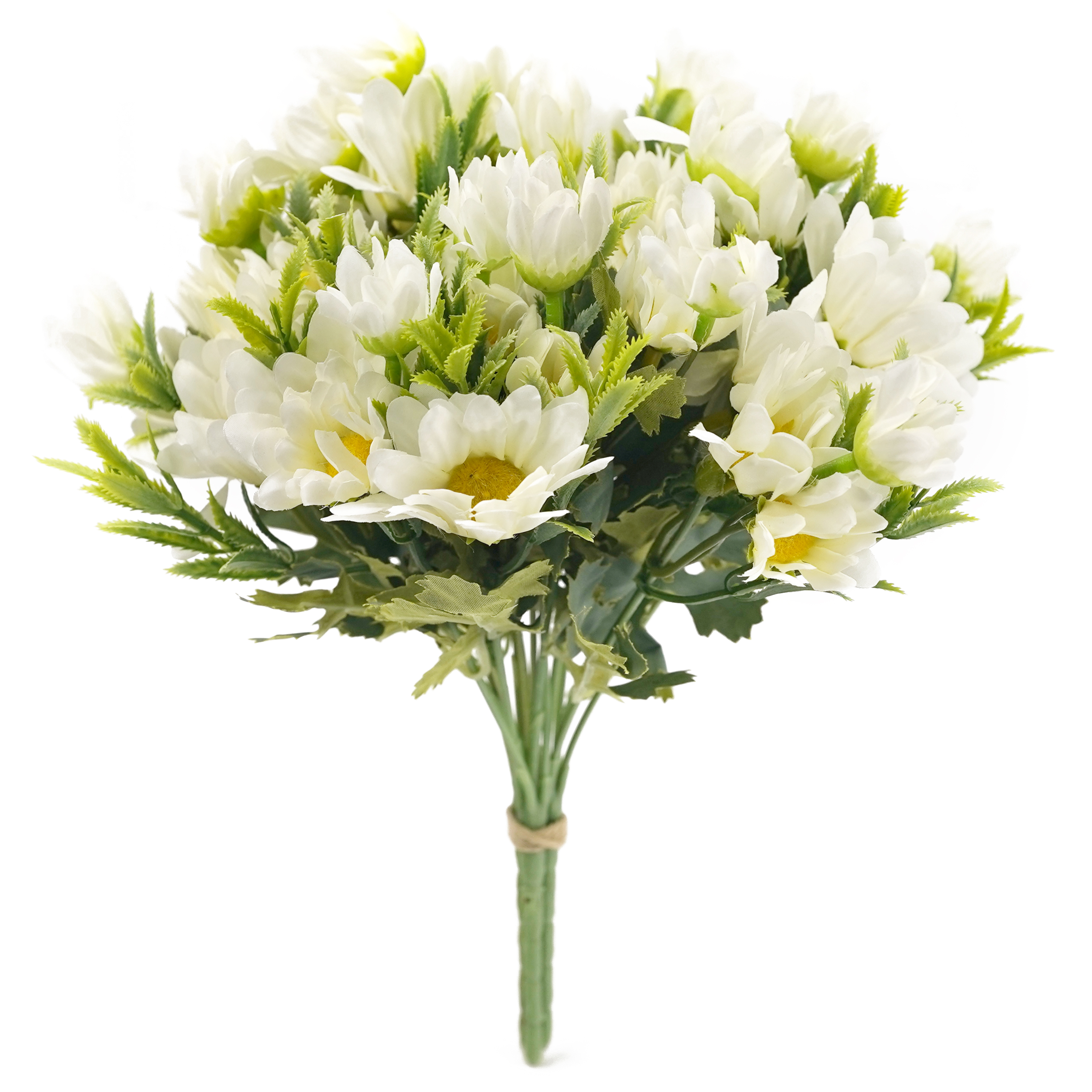 Boquetx Decorative Artificial Flowers 3 Branches White Daisy 26cm Tall